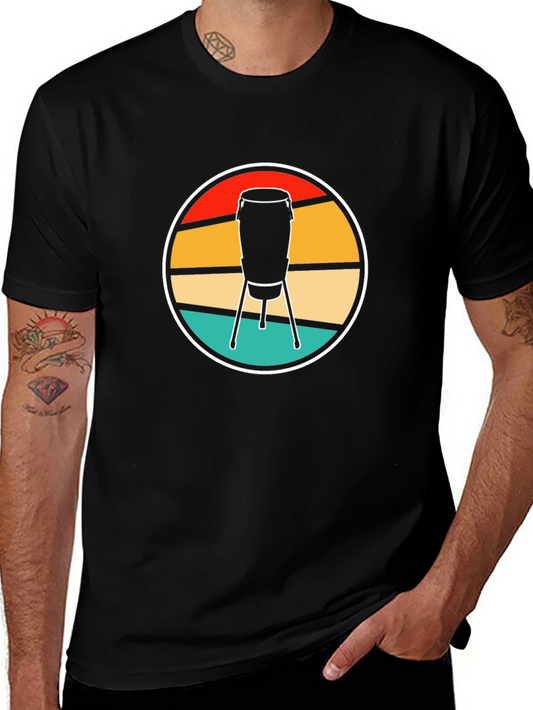 Retro Conga Drum T-Shirt - Music Lover Tee