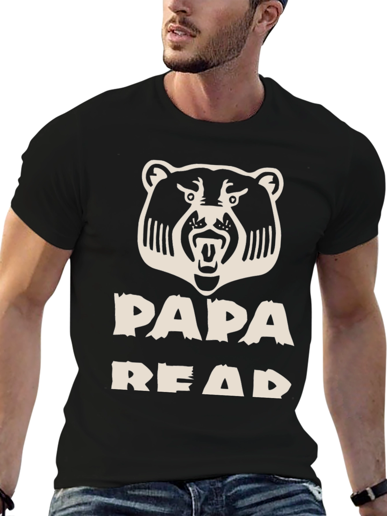 Papa Bear T-Shirt - Black Graphic Tee