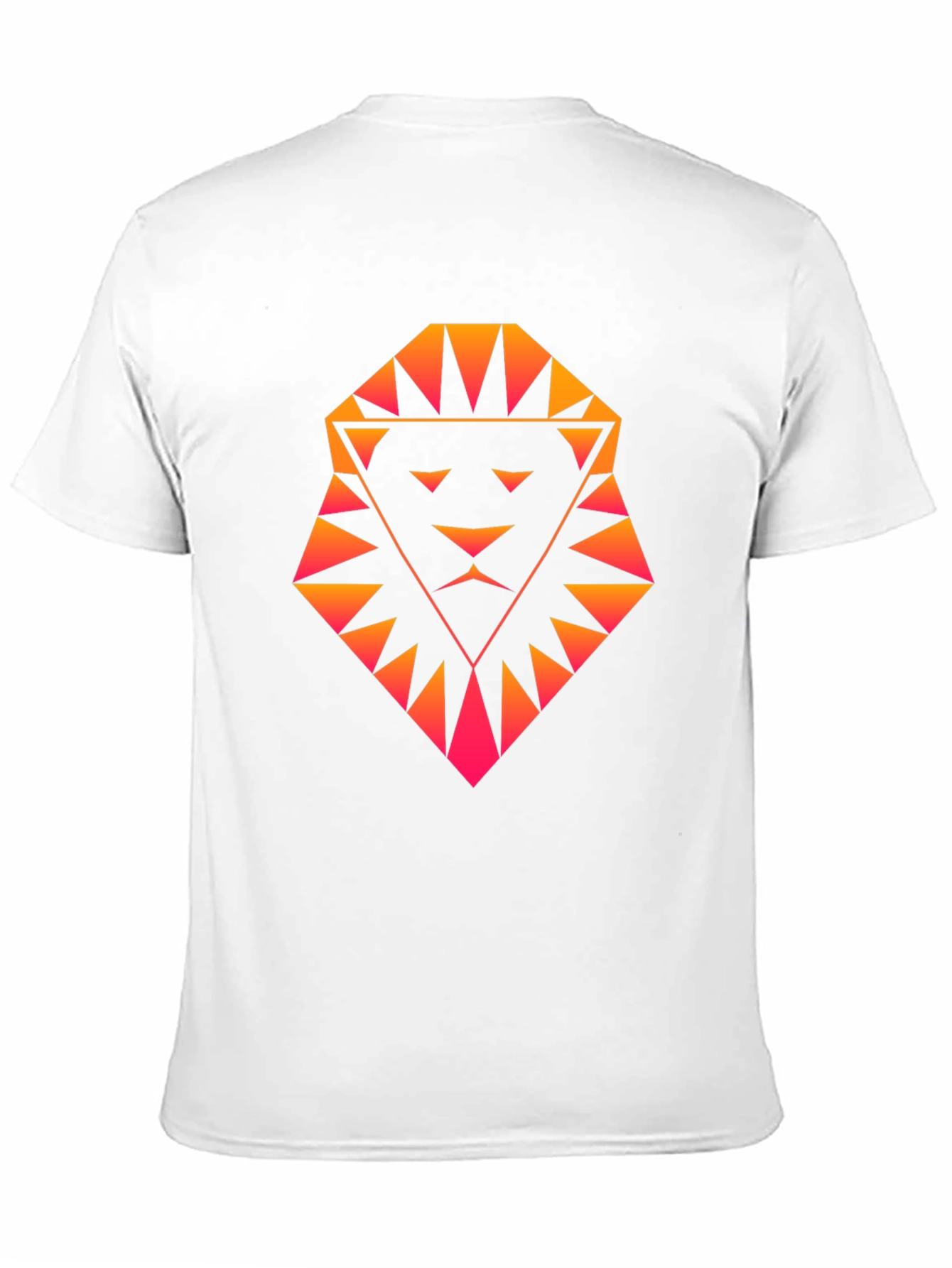 Geometric Lion Graphic Tee - Black Cotton Shirt