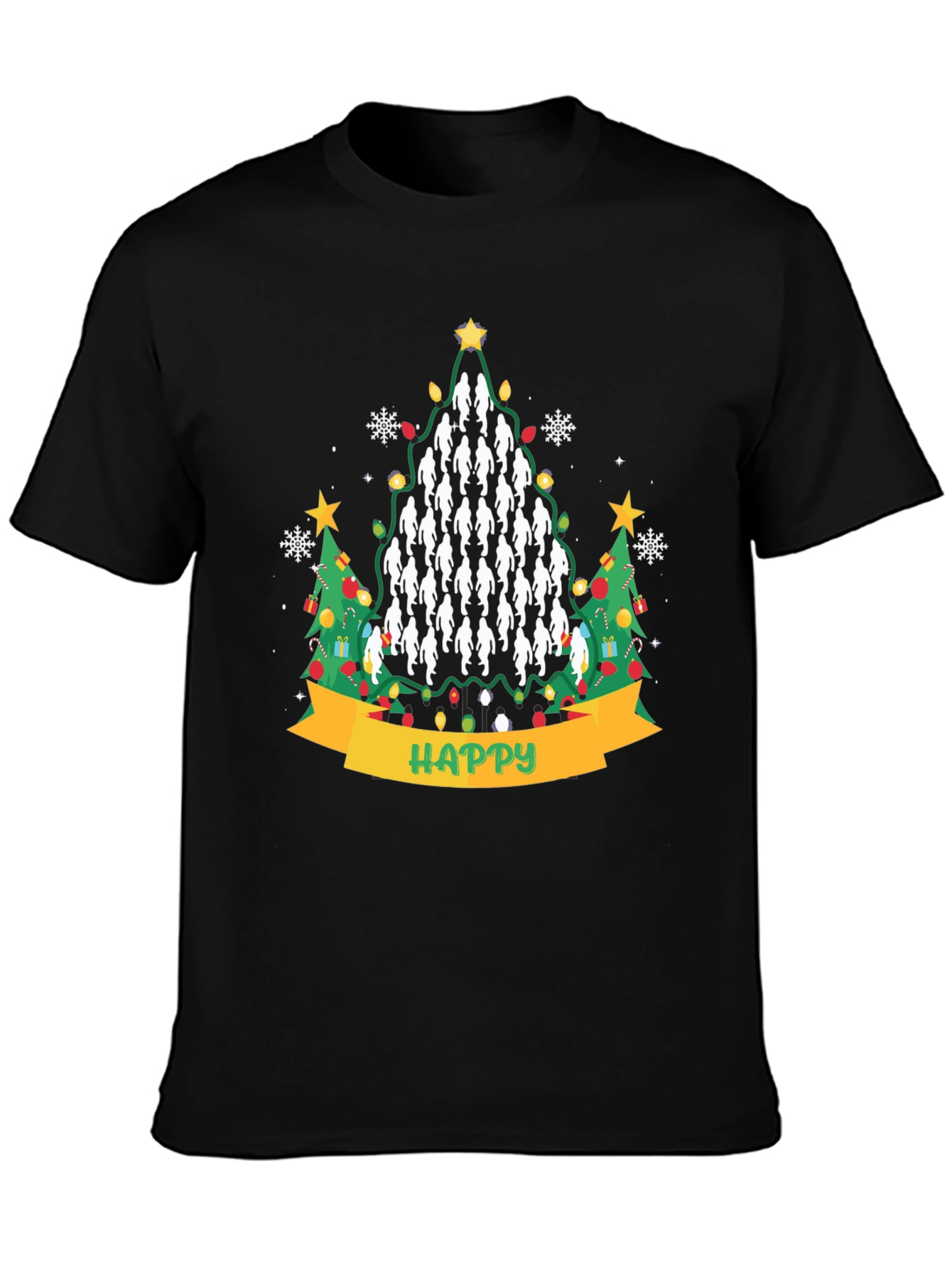 Bigfoot Christmas T-Shirt | Funny Sasquatch Holiday Tee | Christmas Tree Graphic Shirt | Gift for Bigfoot Fans | Free Shipping $50+