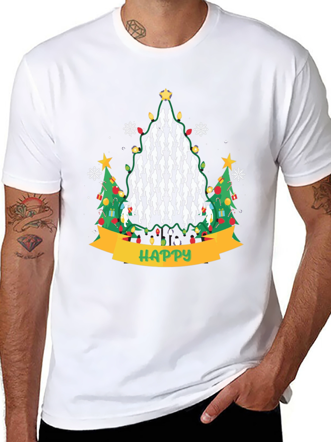 Bigfoot Christmas T-Shirt | Funny Sasquatch Holiday Tee | Christmas Tree Graphic Shirt | Gift for Bigfoot Fans | Free Shipping $50+