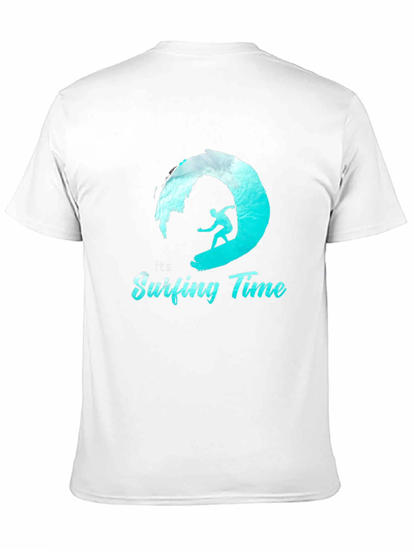 Surfing Time Tee: Black Cotton Surfer T-Shirt