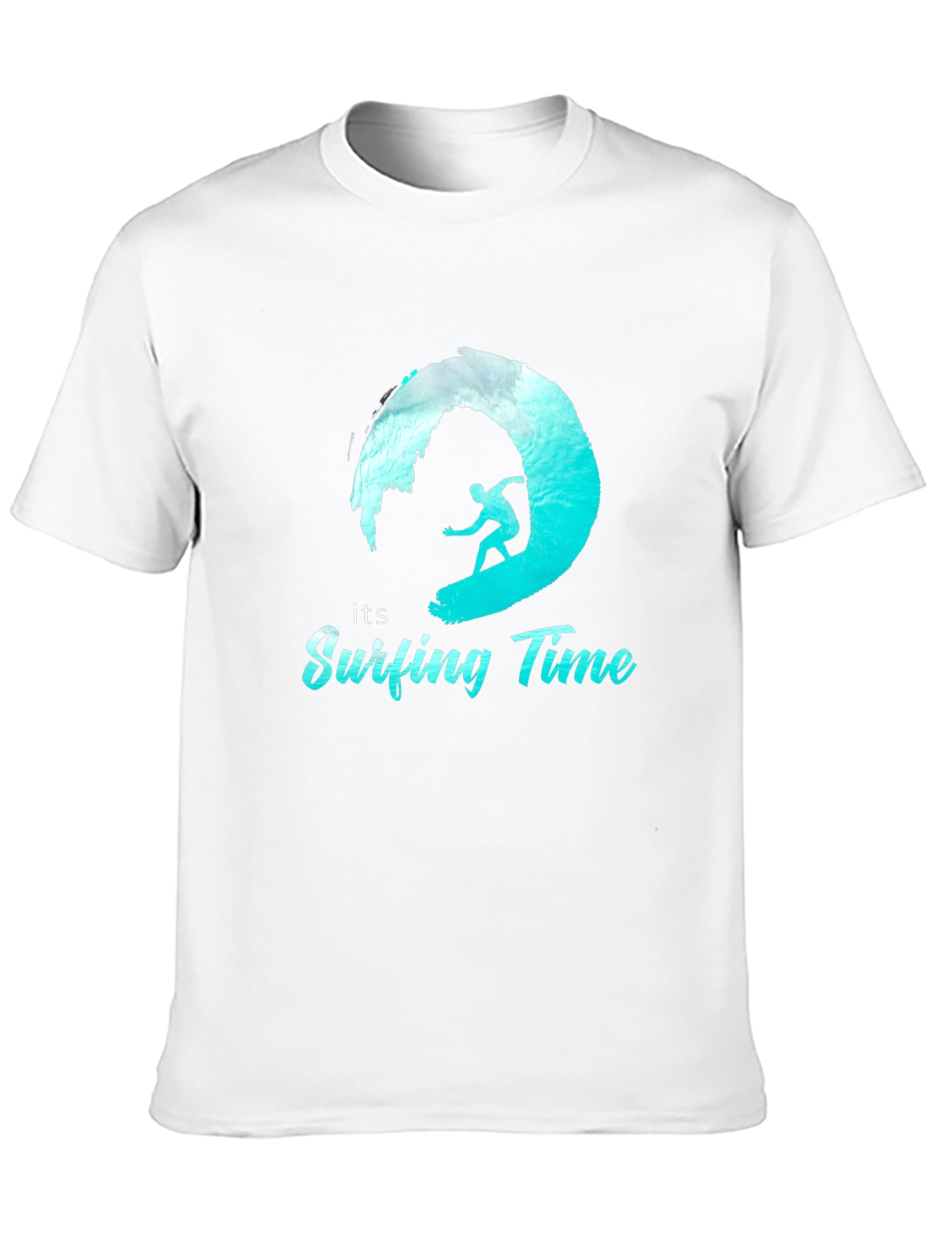 Surfing Time Tee: Black Cotton Surfer T-Shirt