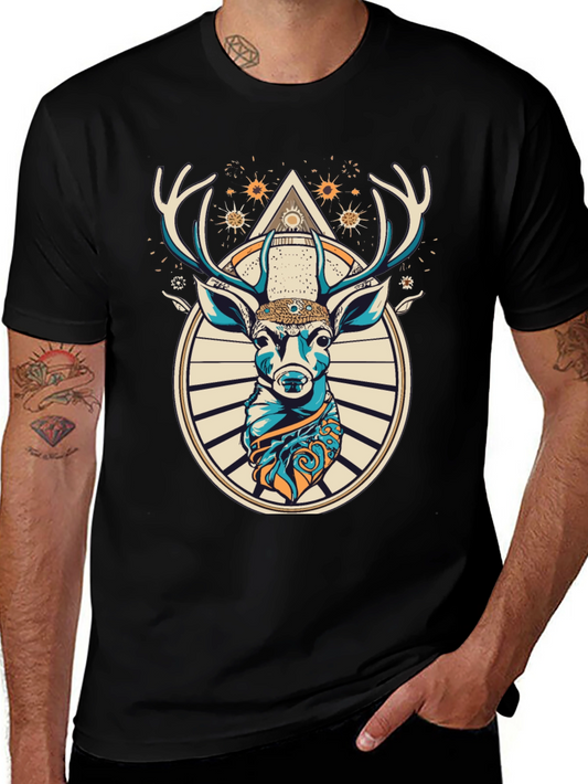 Mystic Deer Graphic Tee - Unique Animal Design