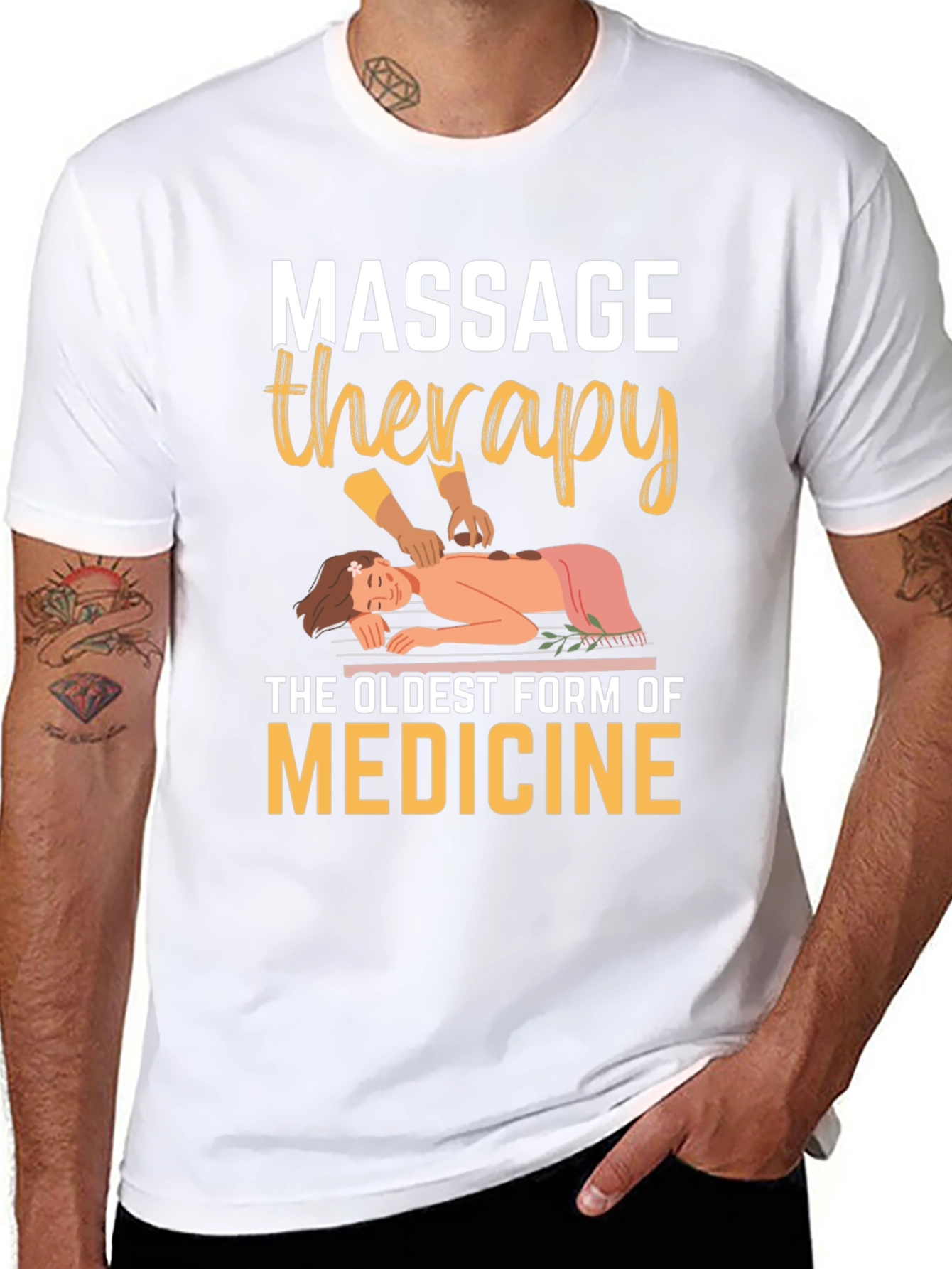 Massage Therapy T-Shirt: Oldest Medicine Relaxing Design