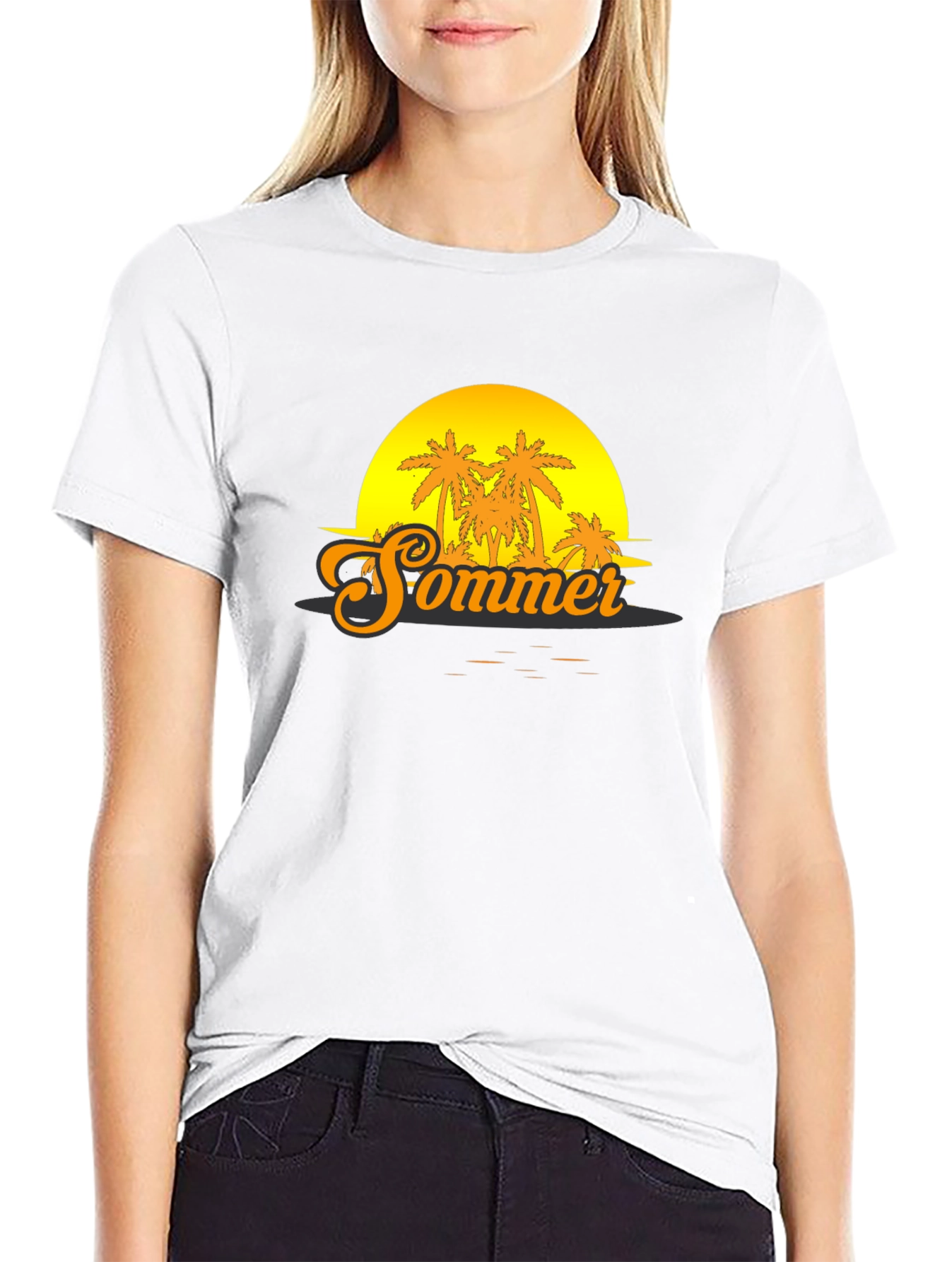 Sommer Sunset T-Shirt - Tropical Palm Tree Graphic Tee