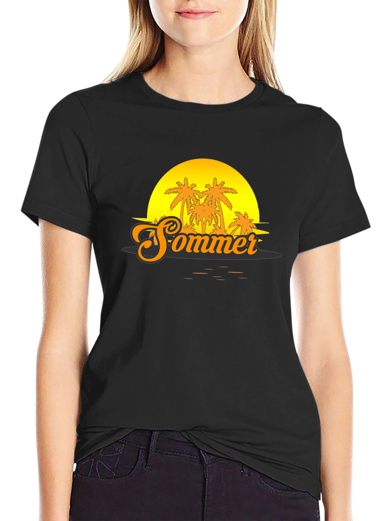 Sommer Sunset T-Shirt - Tropical Palm Tree Graphic Tee