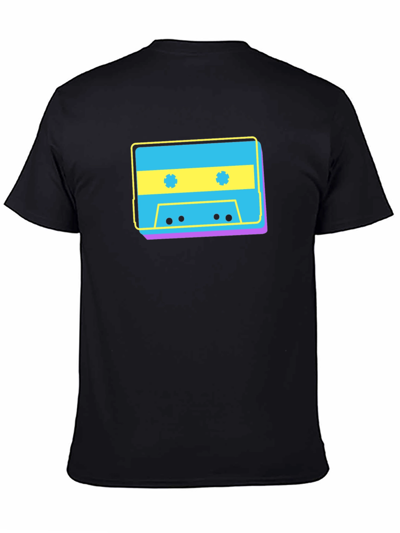 Retro Cassette Tape Graphic T-Shirt - Black