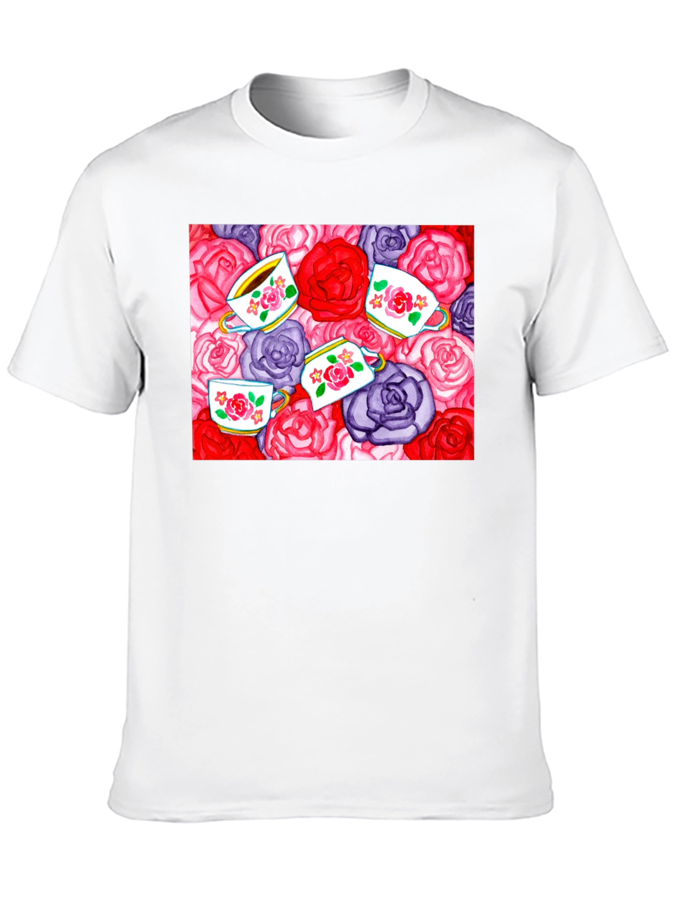 Floral Tea Party Graphic T-Shirt