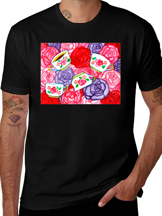Floral Tea Party Graphic T-Shirt
