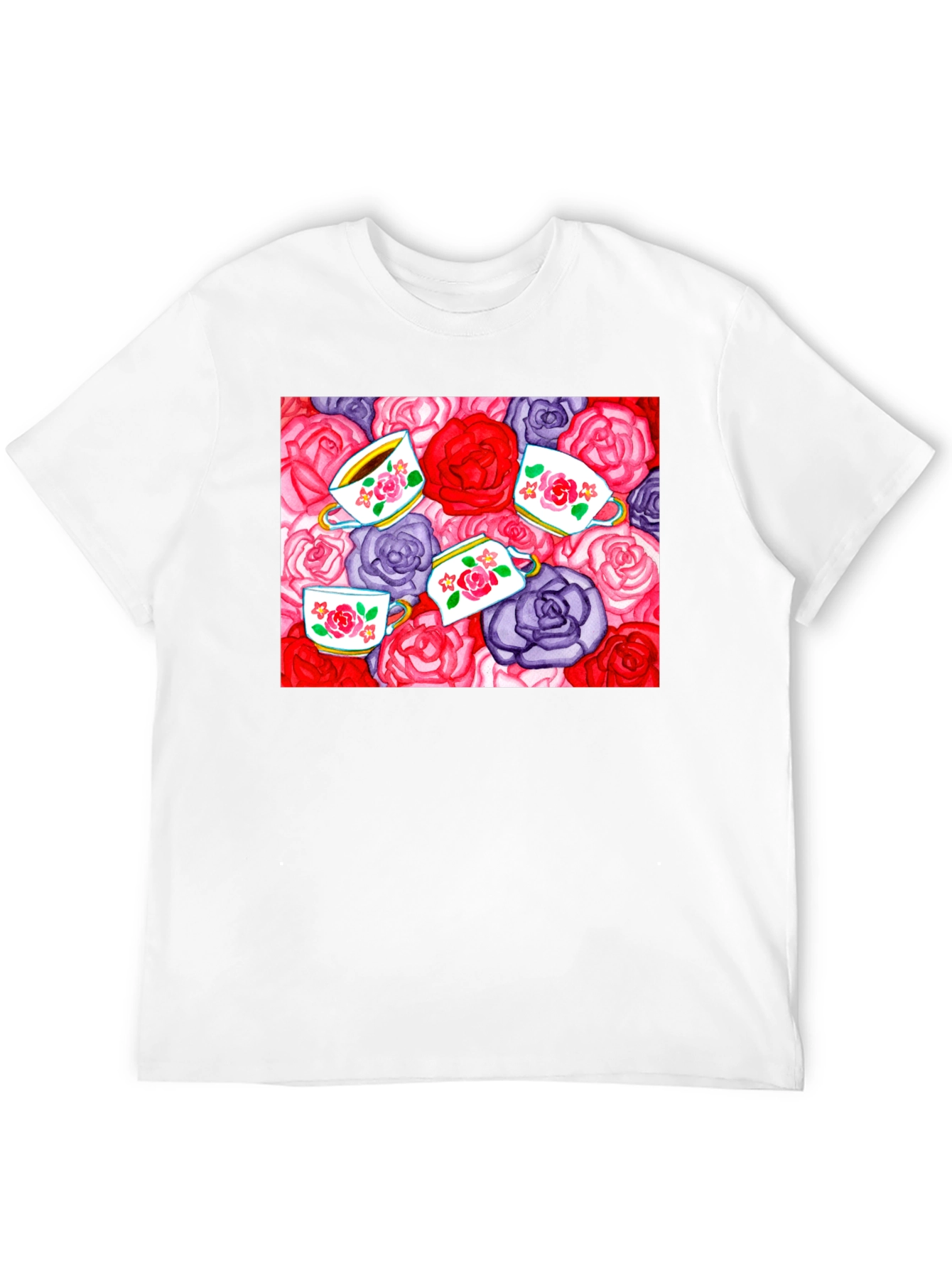 Floral Tea Party Graphic T-Shirt