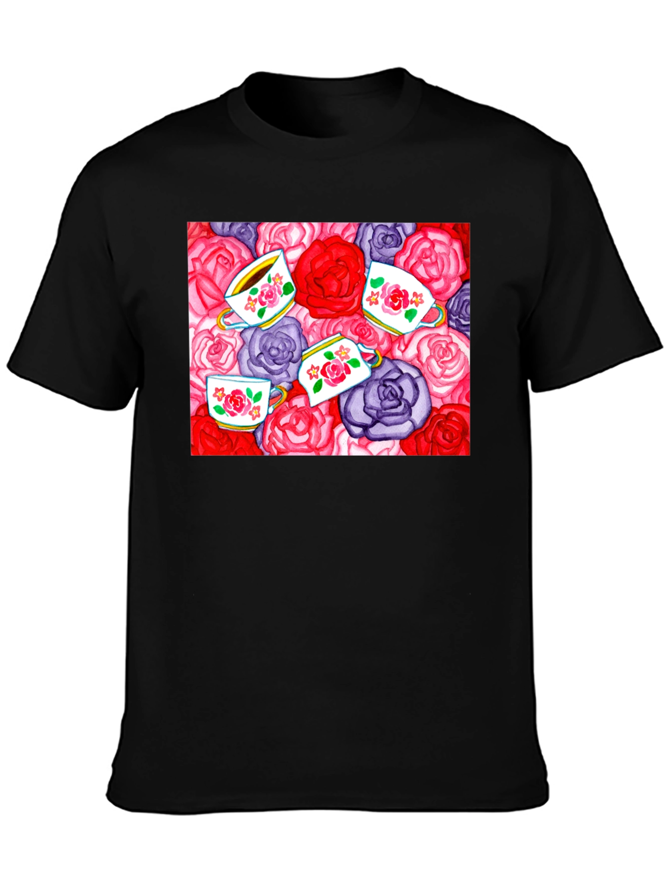 Floral Tea Party Graphic T-Shirt