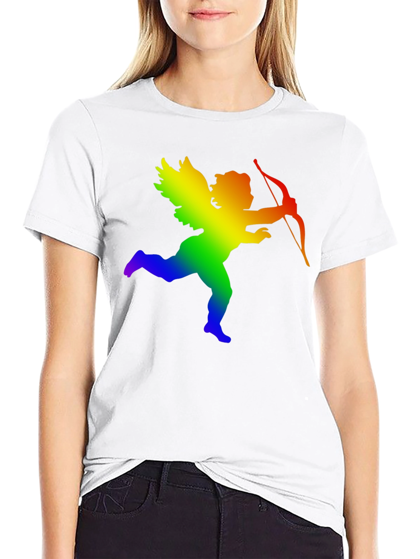 Rainbow Cupid Graphic Tee - Black