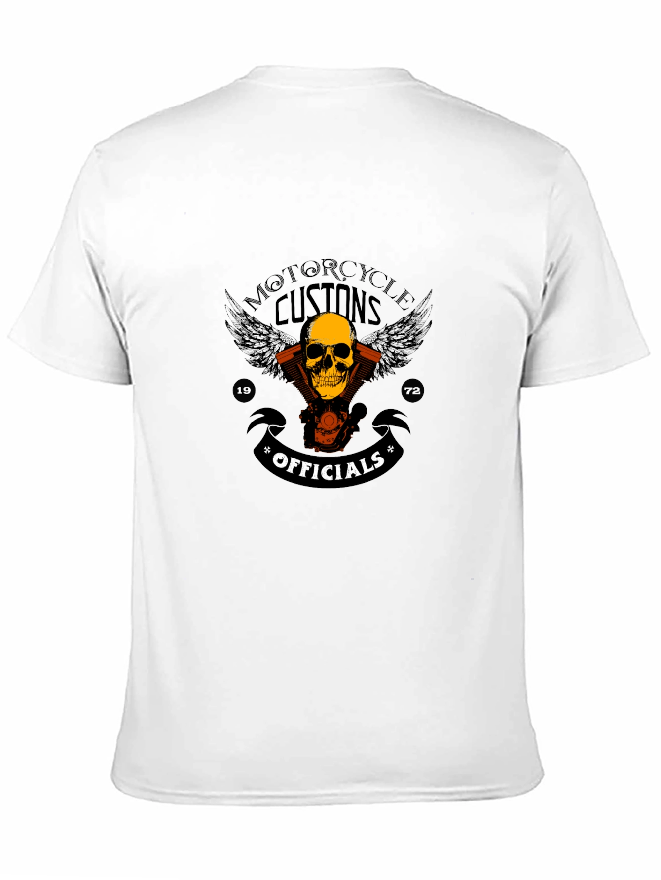 Motorcycle Customs Official Skull Graphic Black T-Shirt