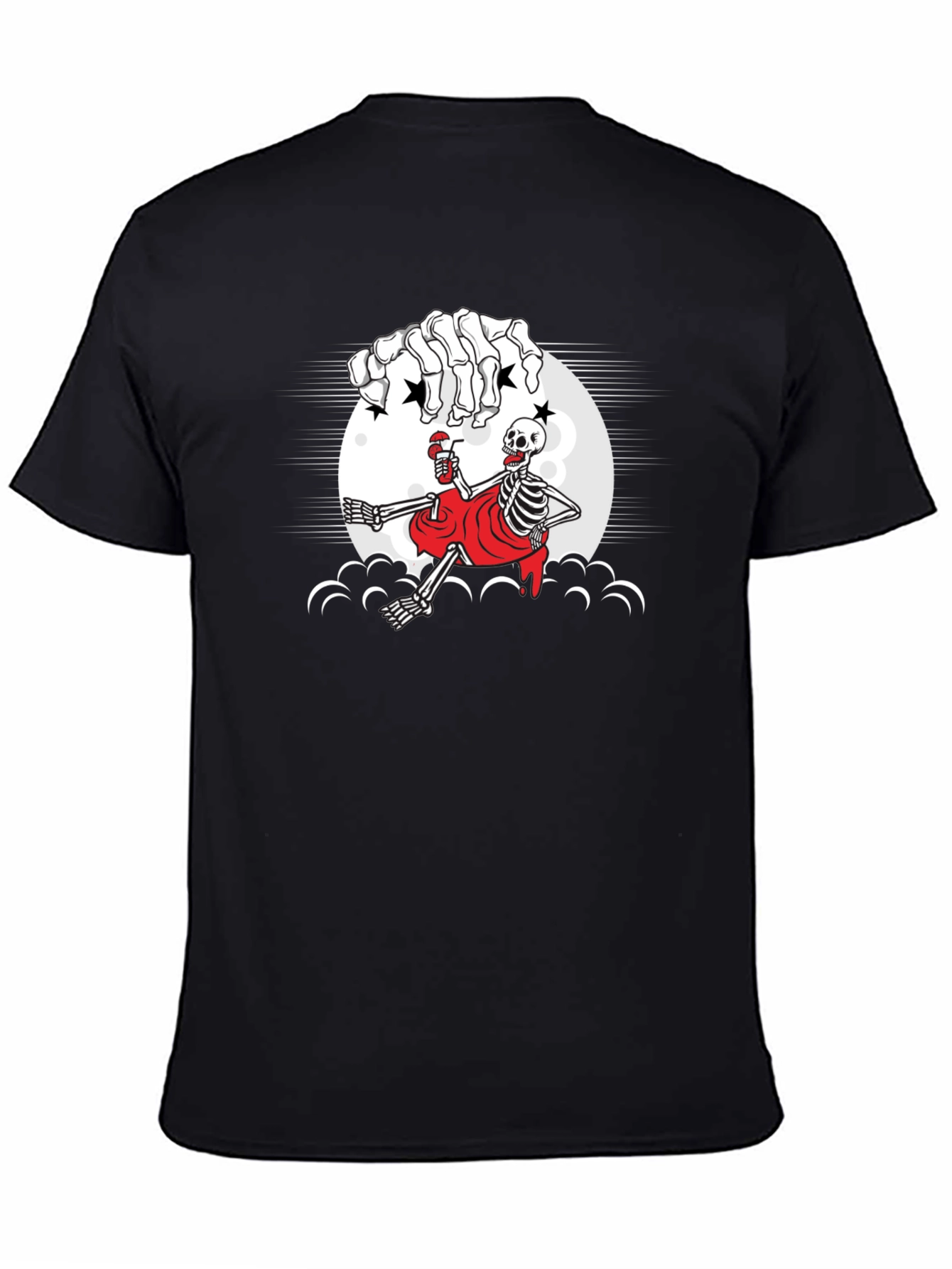 Skeleton Sipping Drink T-Shirt