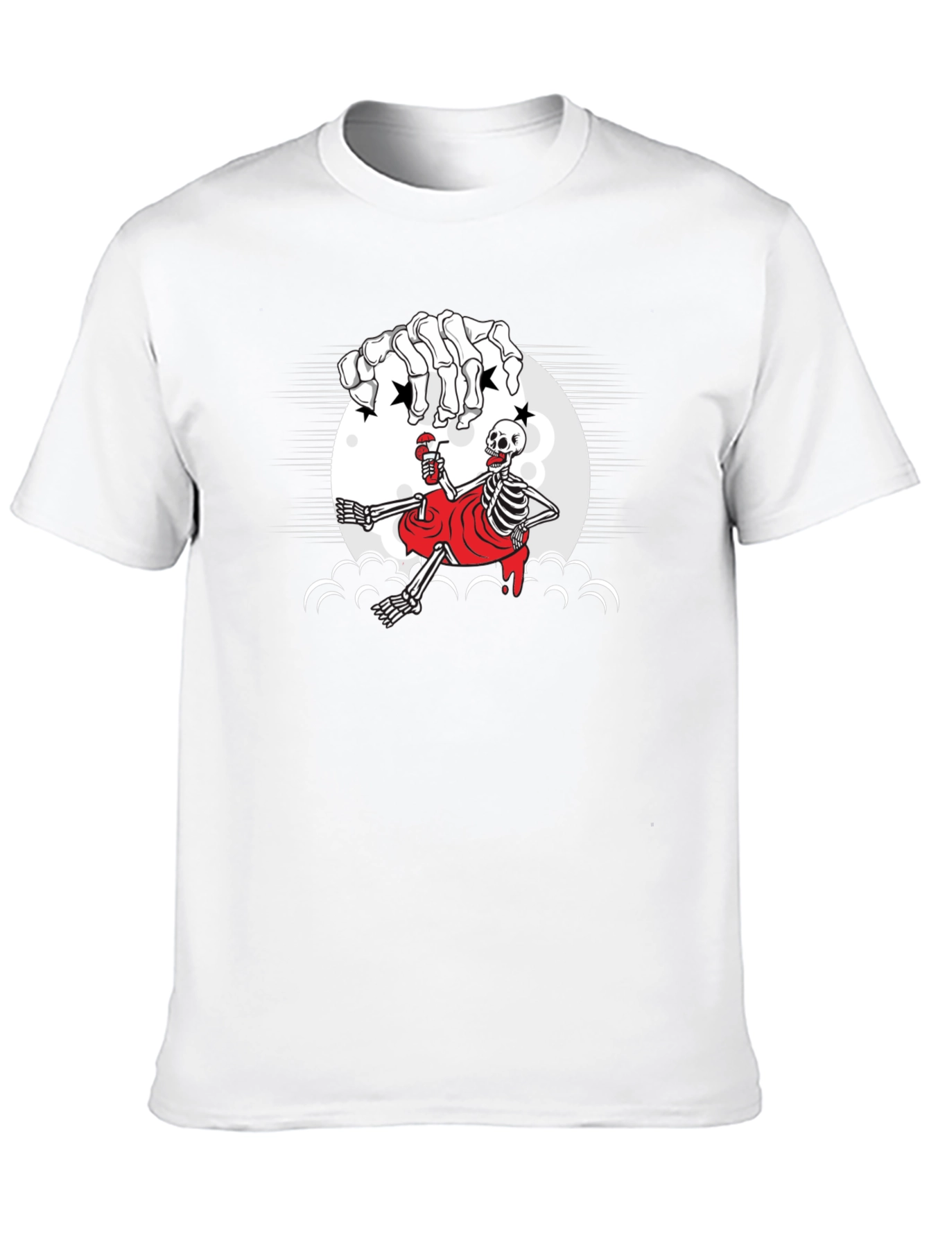 Skeleton Sipping Drink T-Shirt