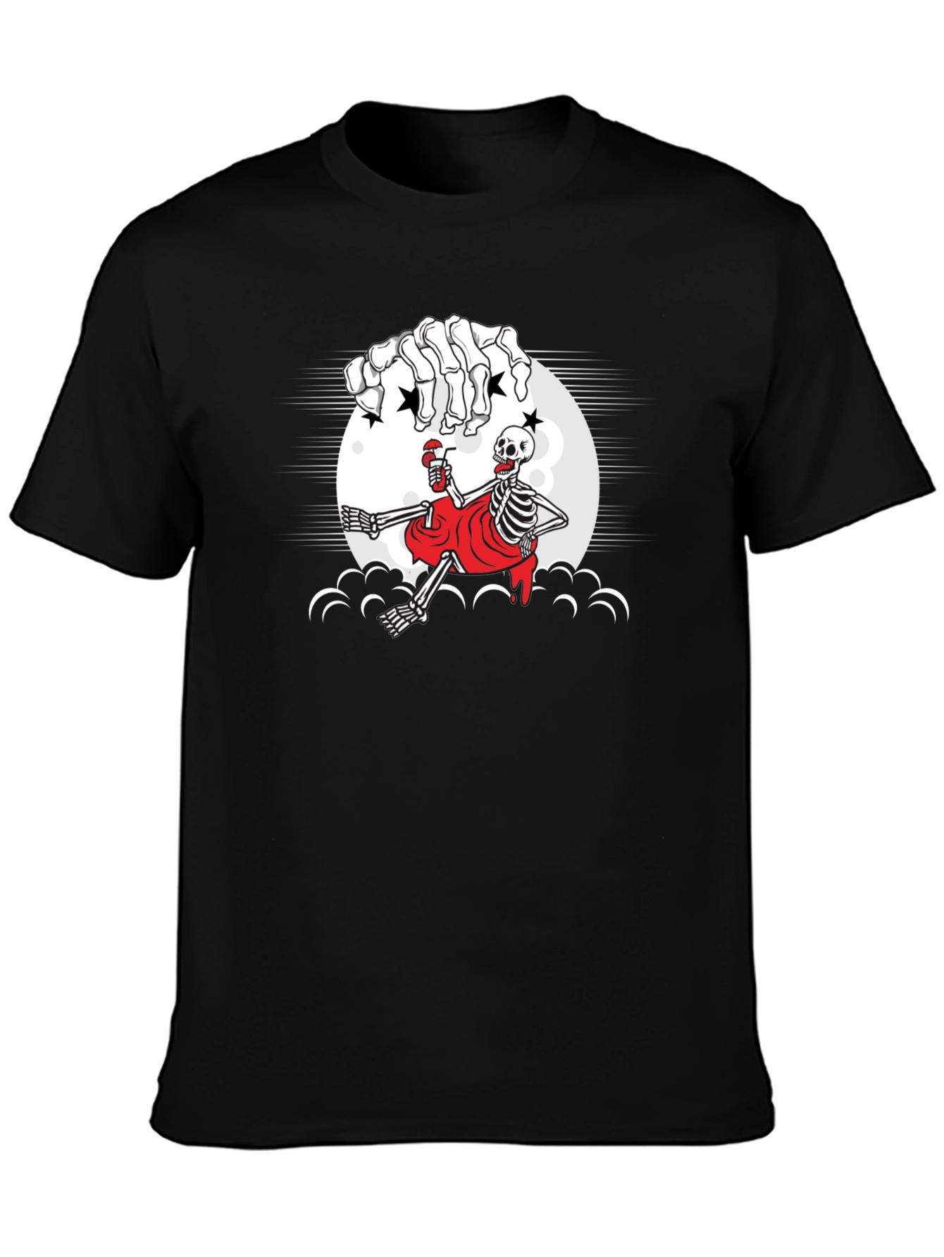 Skeleton Sipping Drink T-Shirt