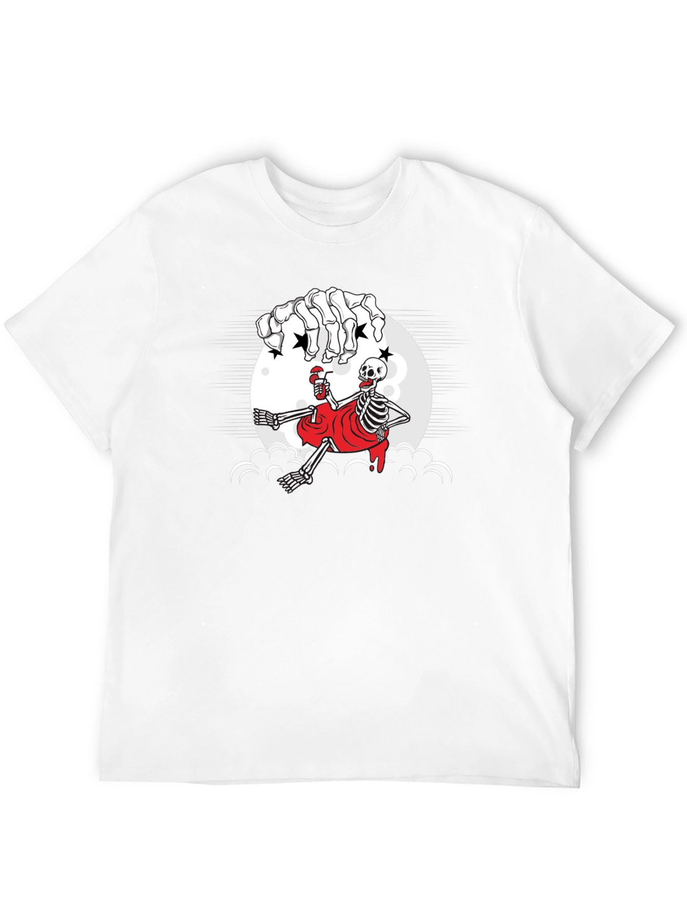 Skeleton Sipping Drink T-Shirt