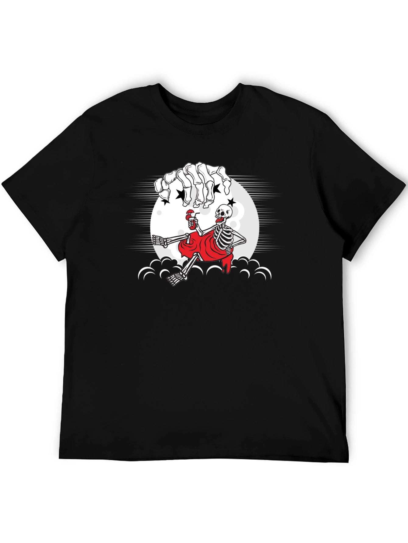 Skeleton Sipping Drink T-Shirt