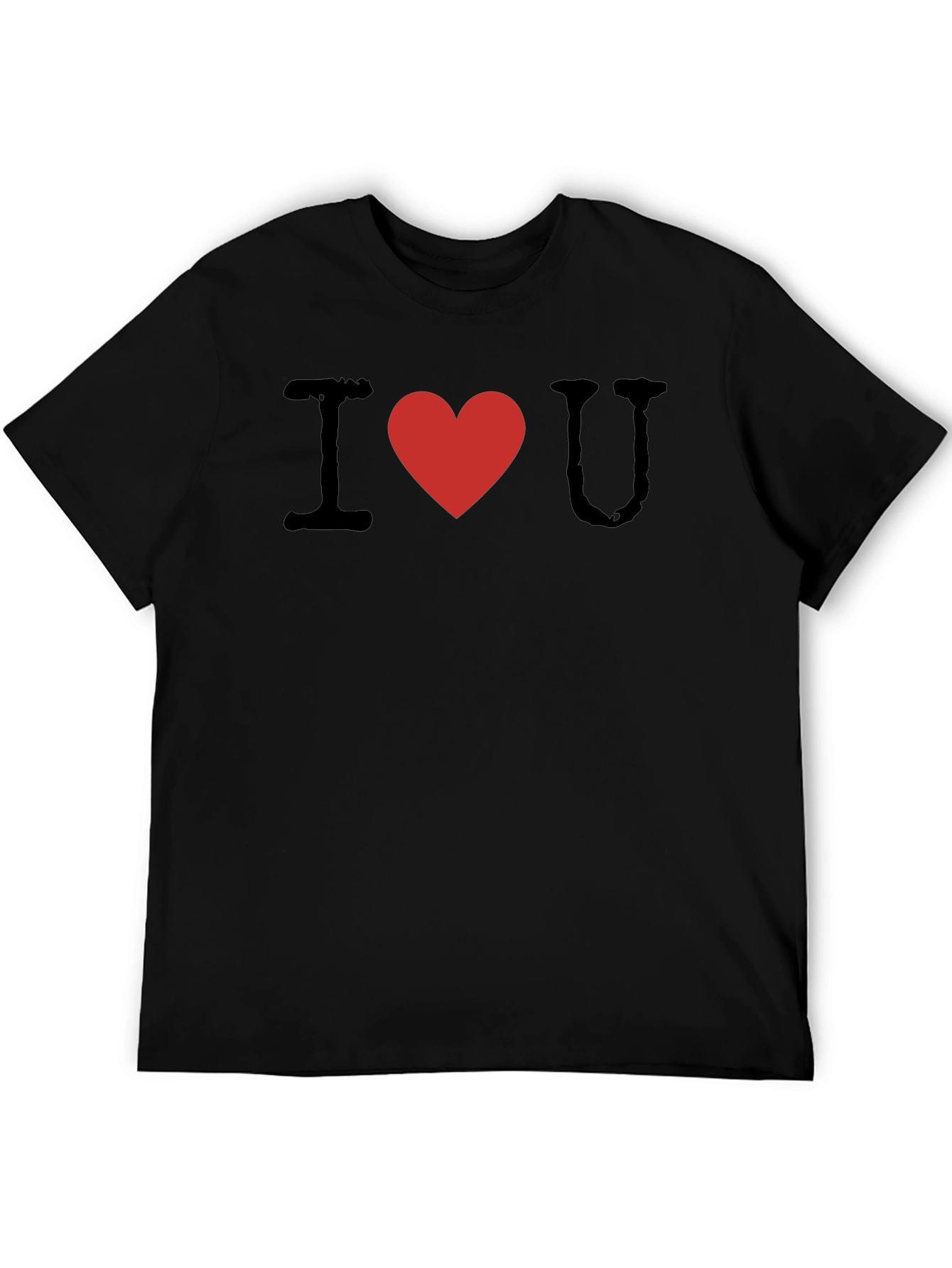 I Heart U Graphic Tee - Black