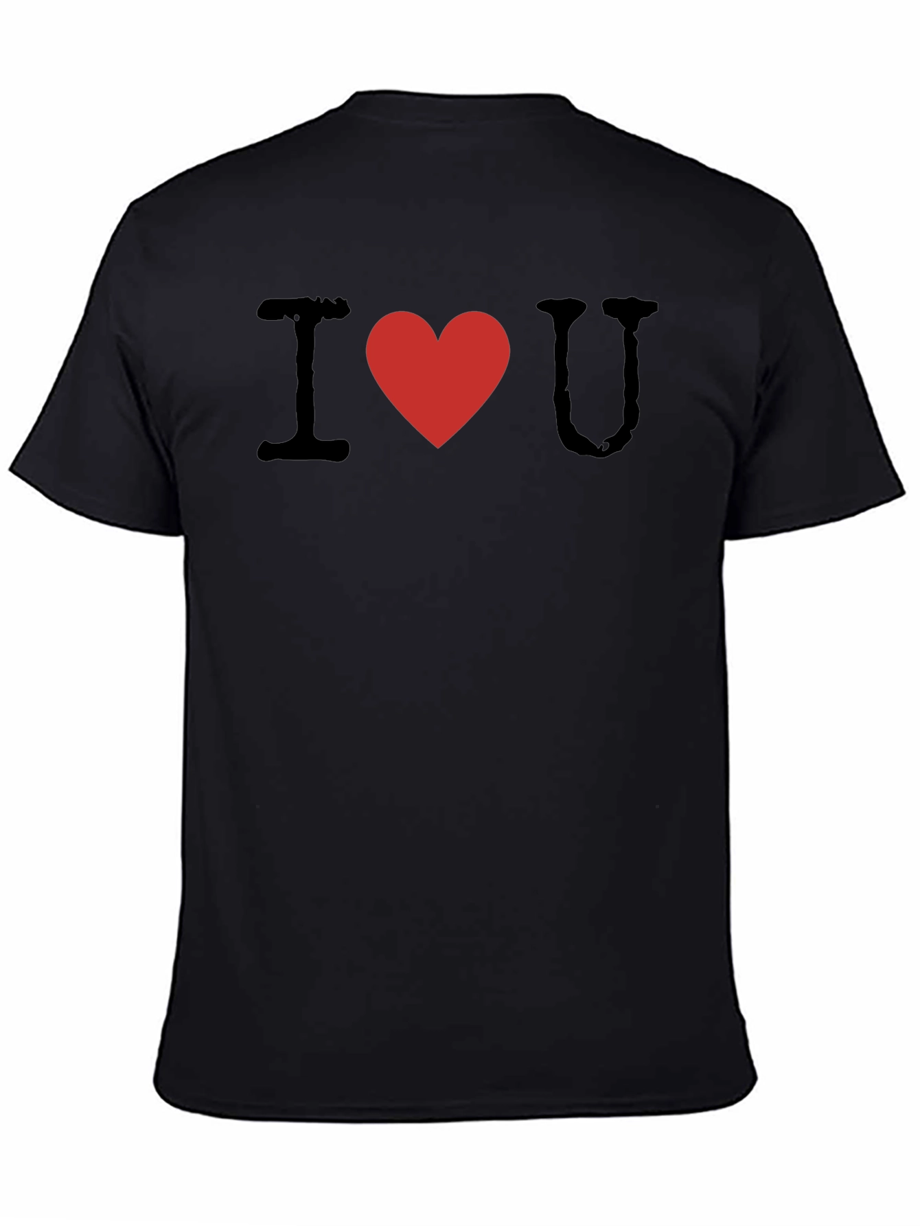 I Heart U Graphic Tee - Black