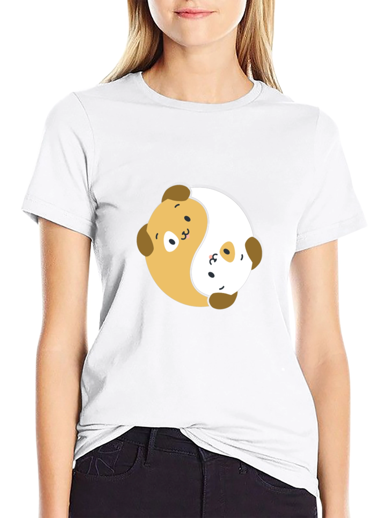 Yin Yang Puppy T-Shirt – Cute Dog Lover Graphic Tee
