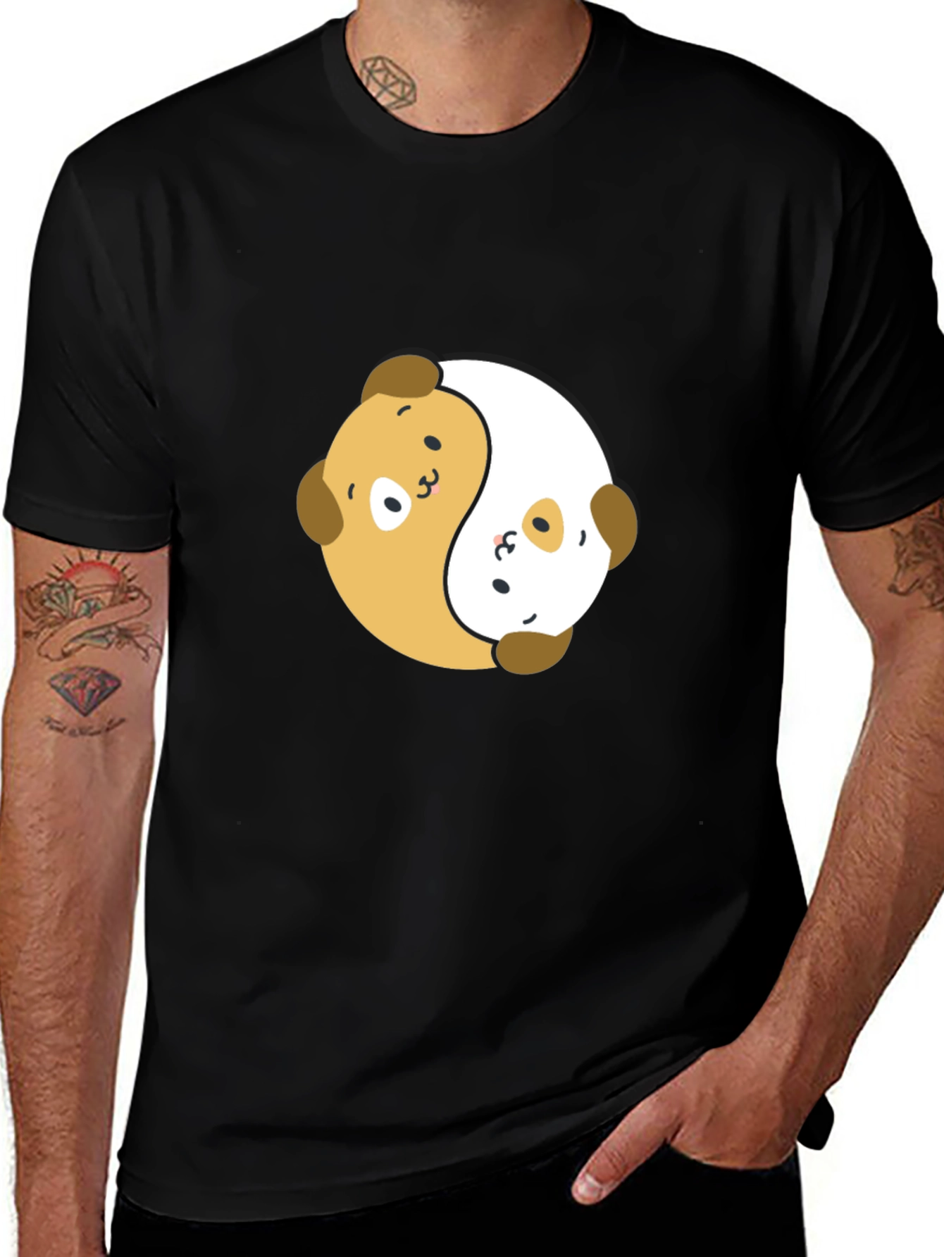 Yin Yang Puppy T-Shirt – Cute Dog Lover Graphic Tee
