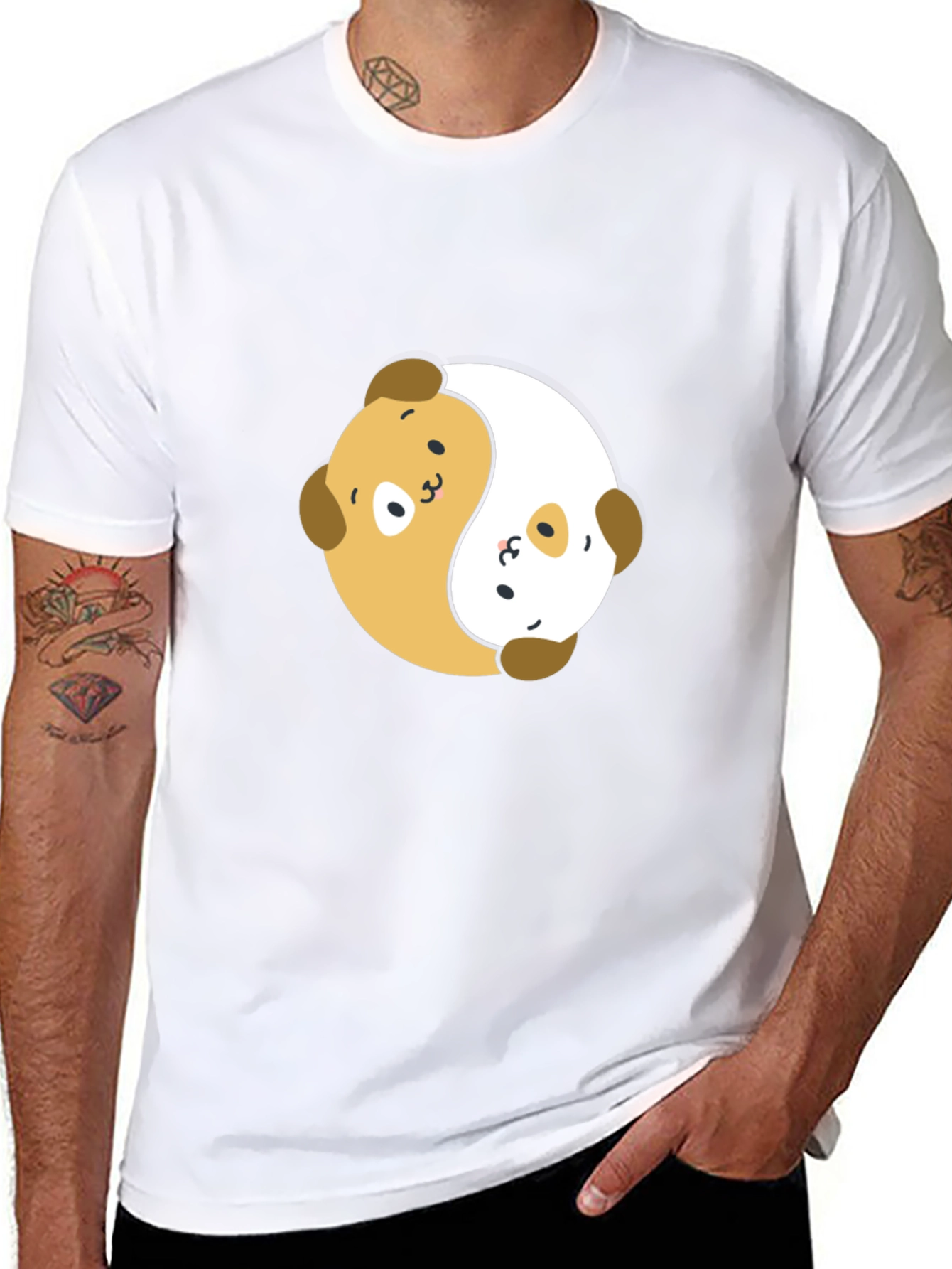 Yin Yang Puppy T-Shirt – Cute Dog Lover Graphic Tee