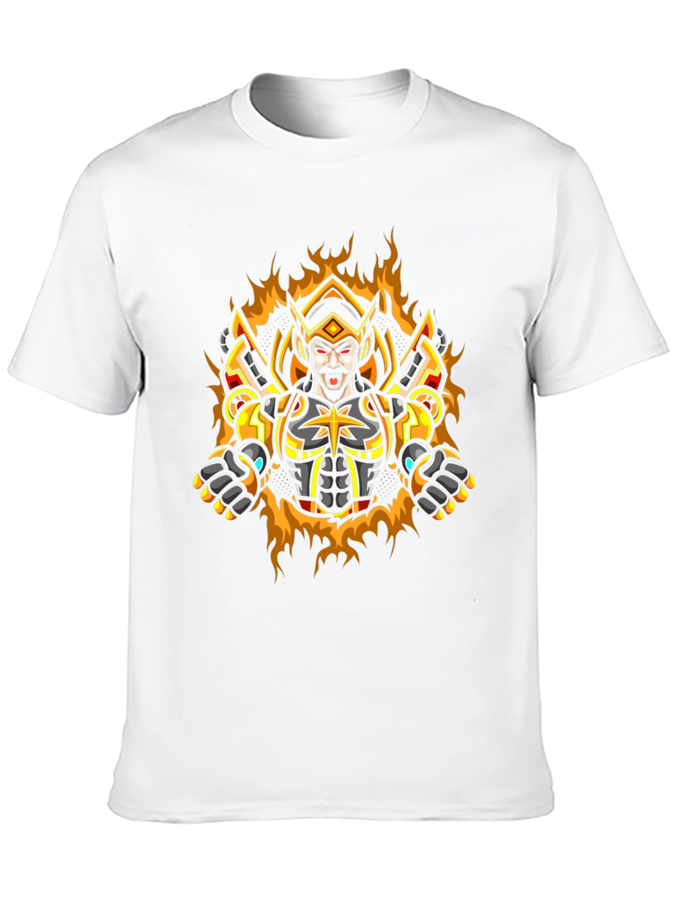 Warrior King Graphic Tee - Black Cotton Blend