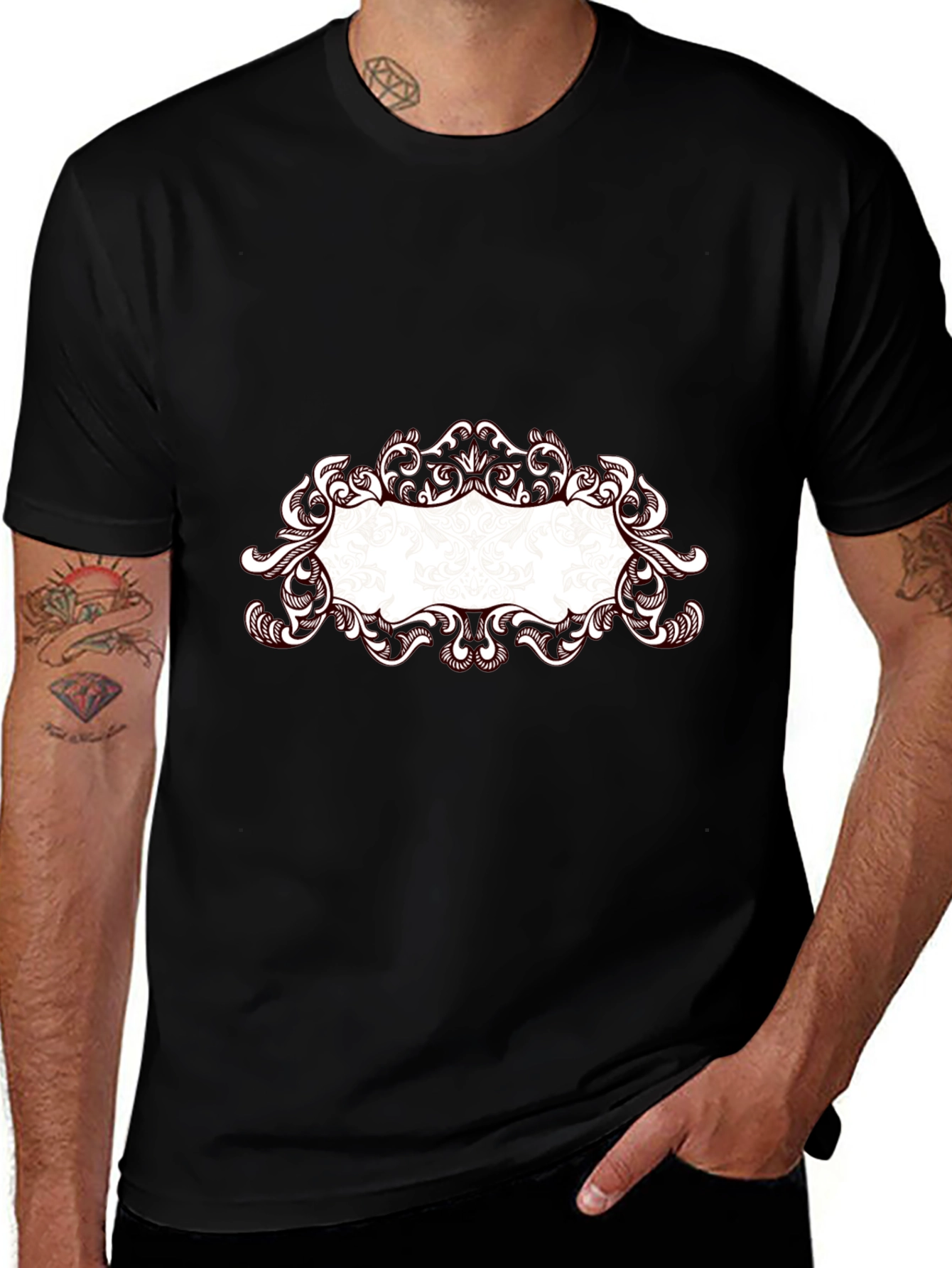 Elegant Frame Black T-Shirt