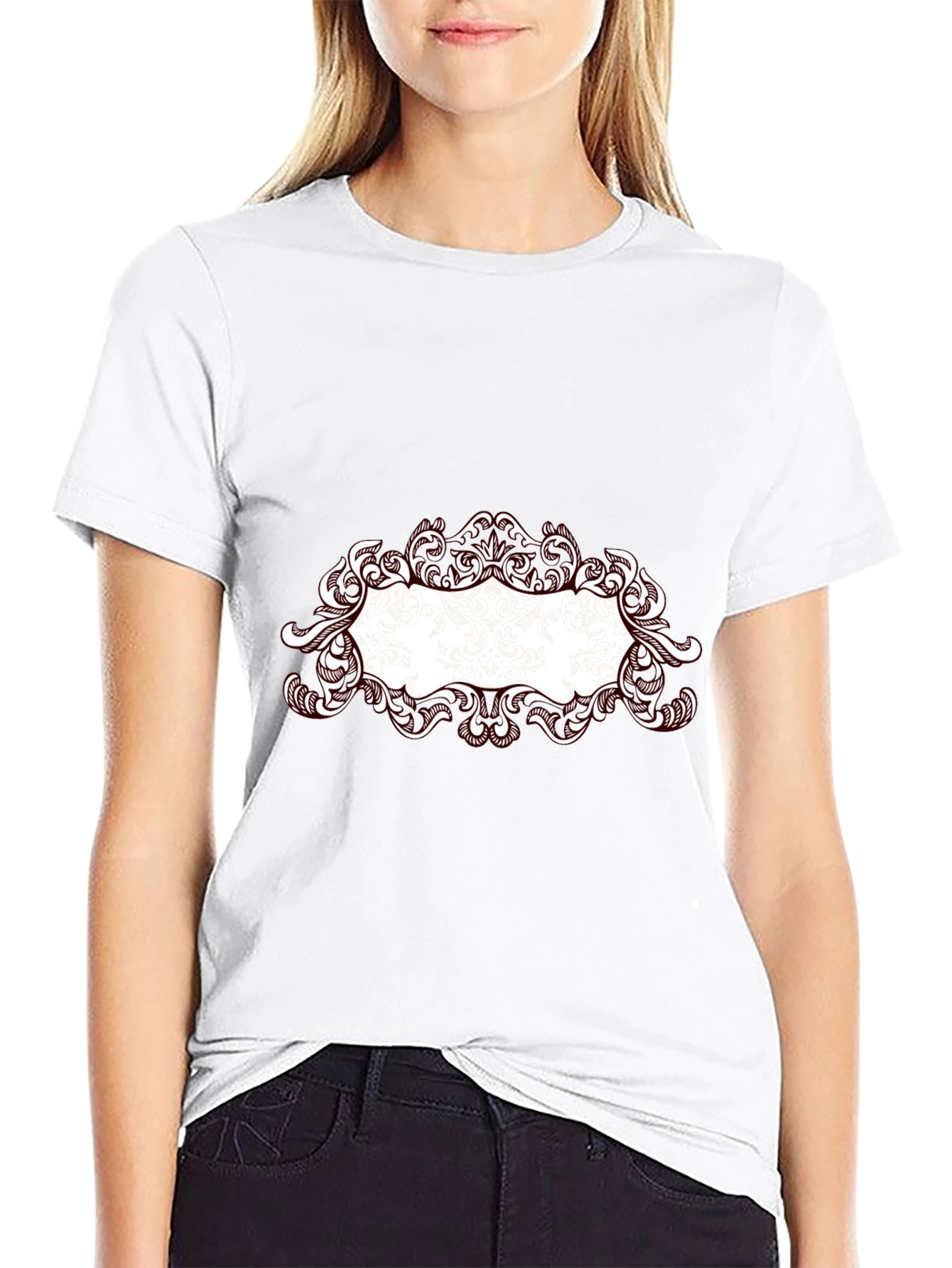 Elegant Frame Black T-Shirt