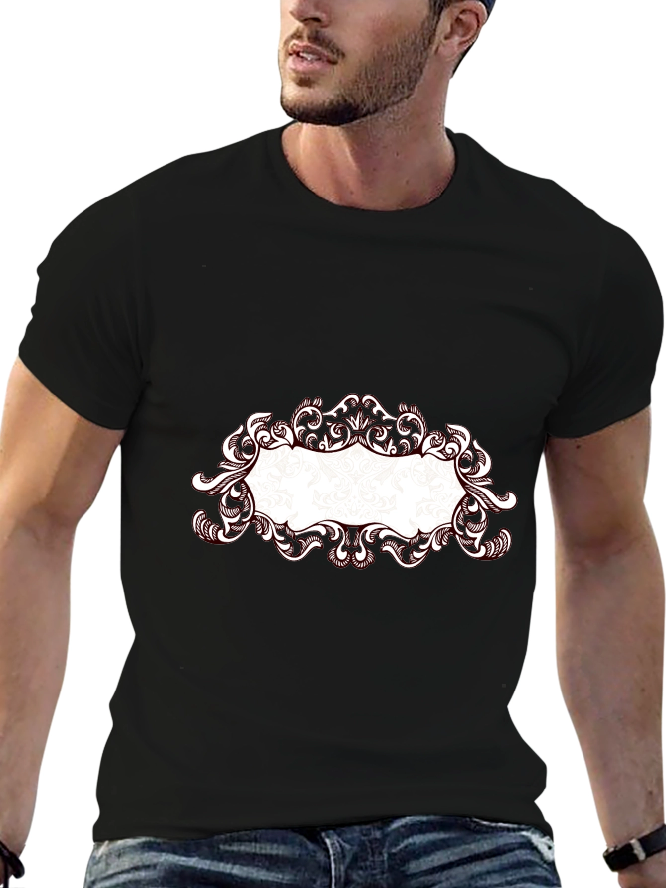 Elegant Frame Black T-Shirt