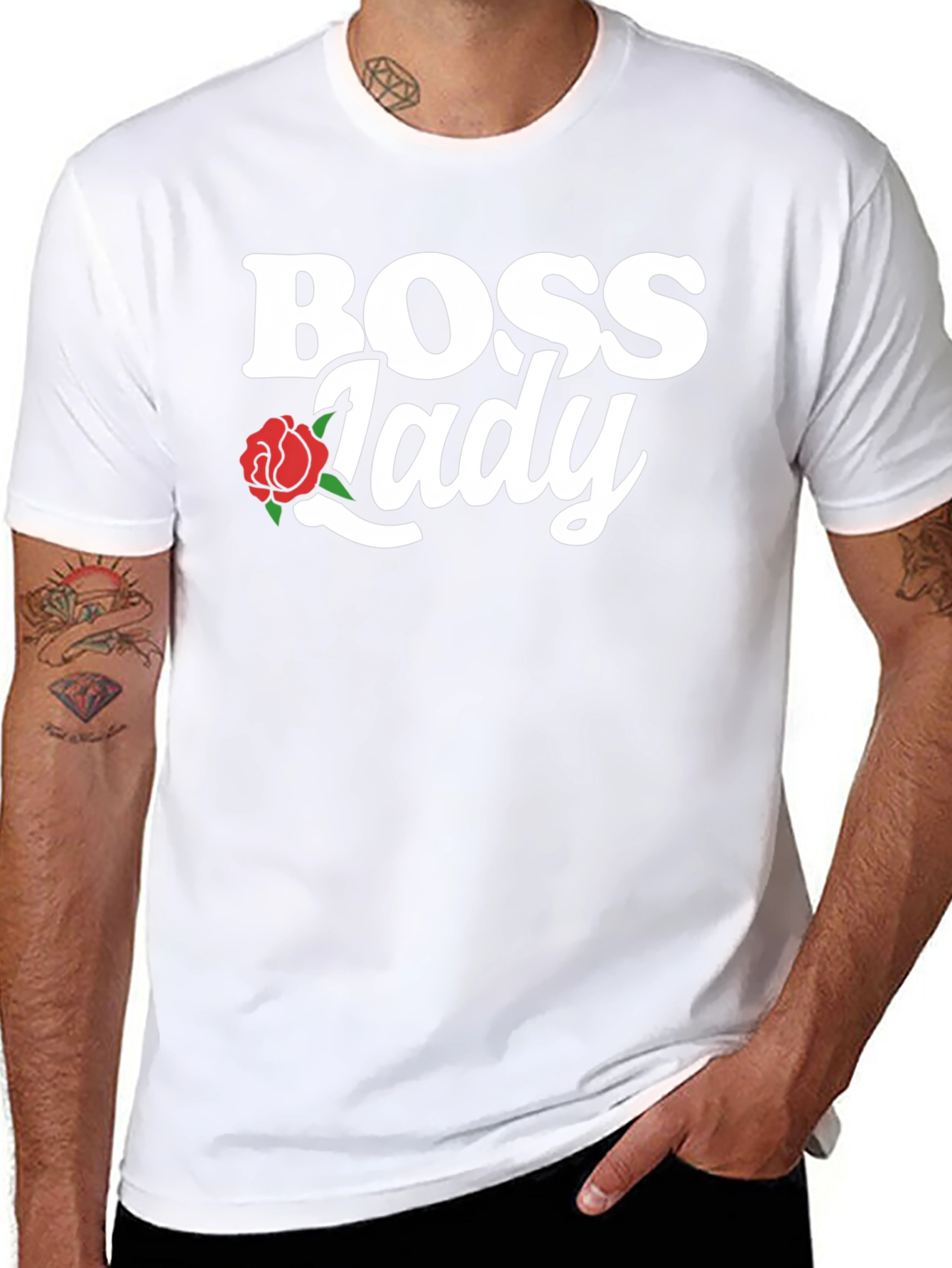 Boss Lady Graphic Tee - Trendy Rose Design