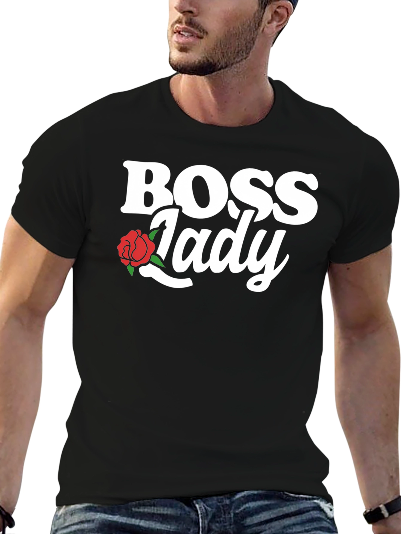 Boss Lady Graphic Tee - Trendy Rose Design