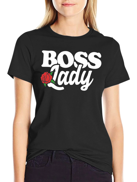 Boss Lady Graphic Tee - Trendy Rose Design