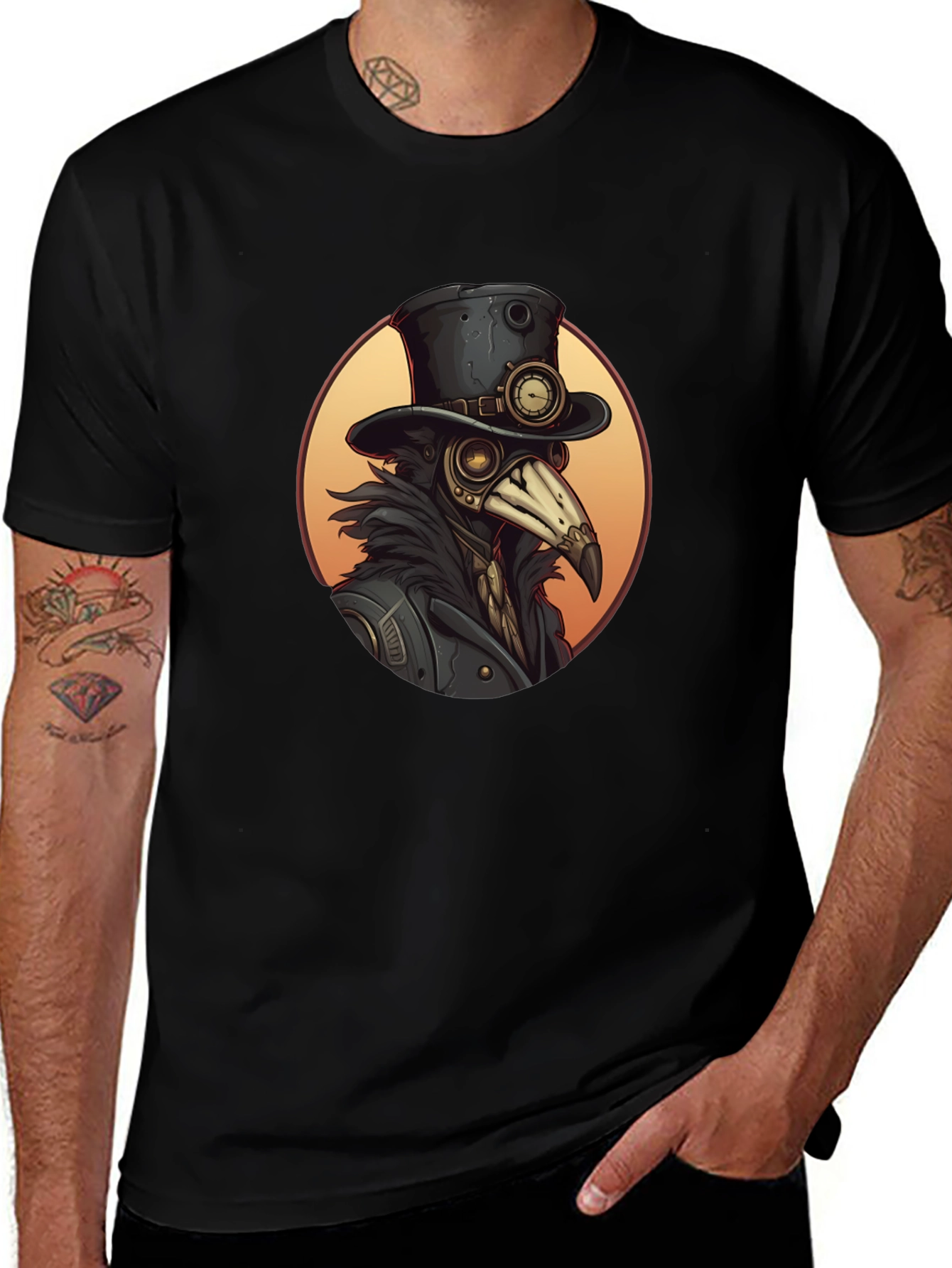 Steampunk Plague Doctor Graphic Tee - Unique Design