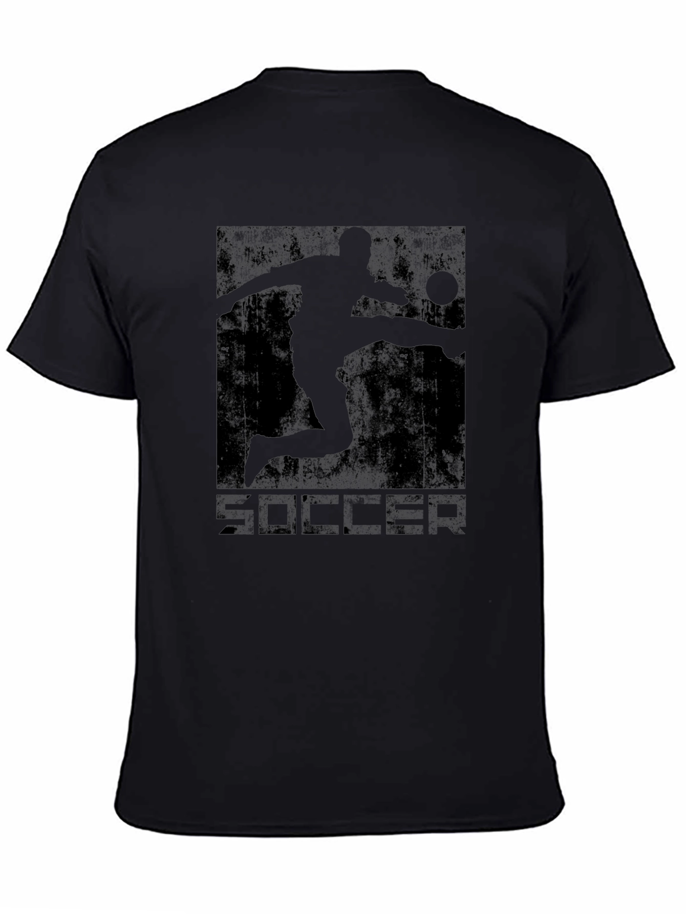 Soccer Player Graphic T-Shirt - Black