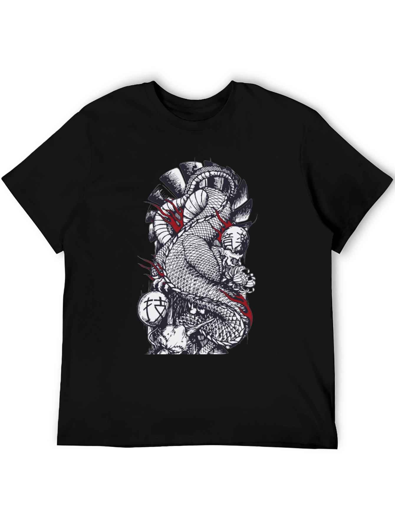 Snake & Skull Graphic Black T-Shirt
