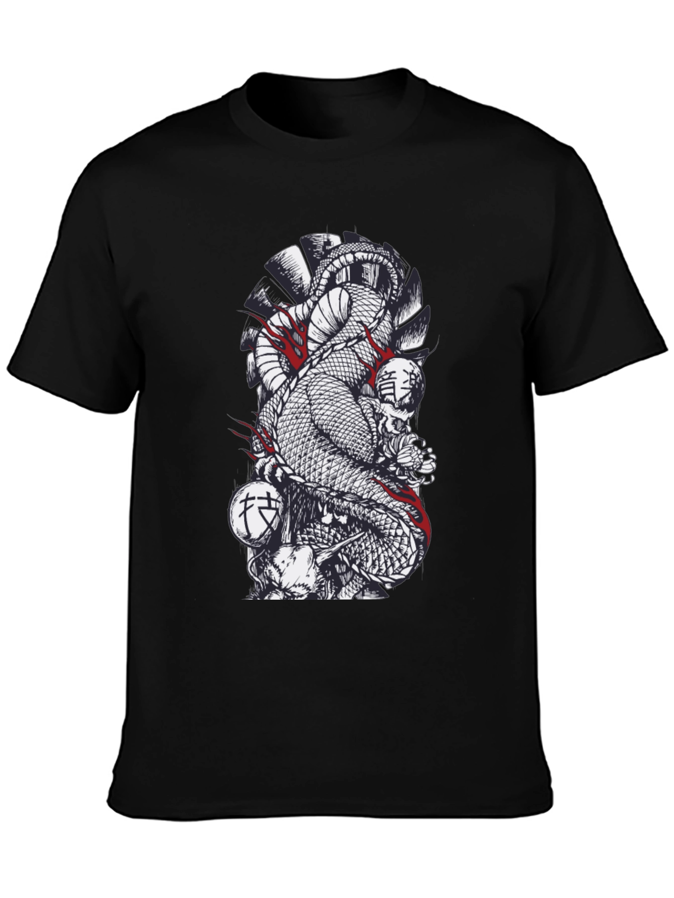 Snake & Skull Graphic Black T-Shirt