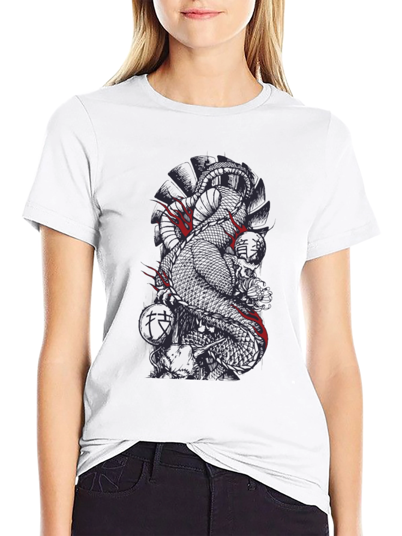 Snake & Skull Graphic Black T-Shirt