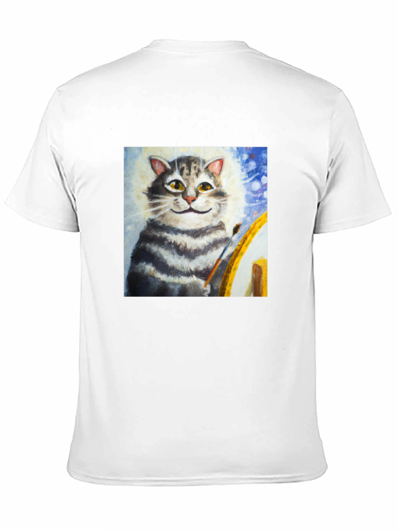 Cat Artist Graphic T-Shirt - Black
