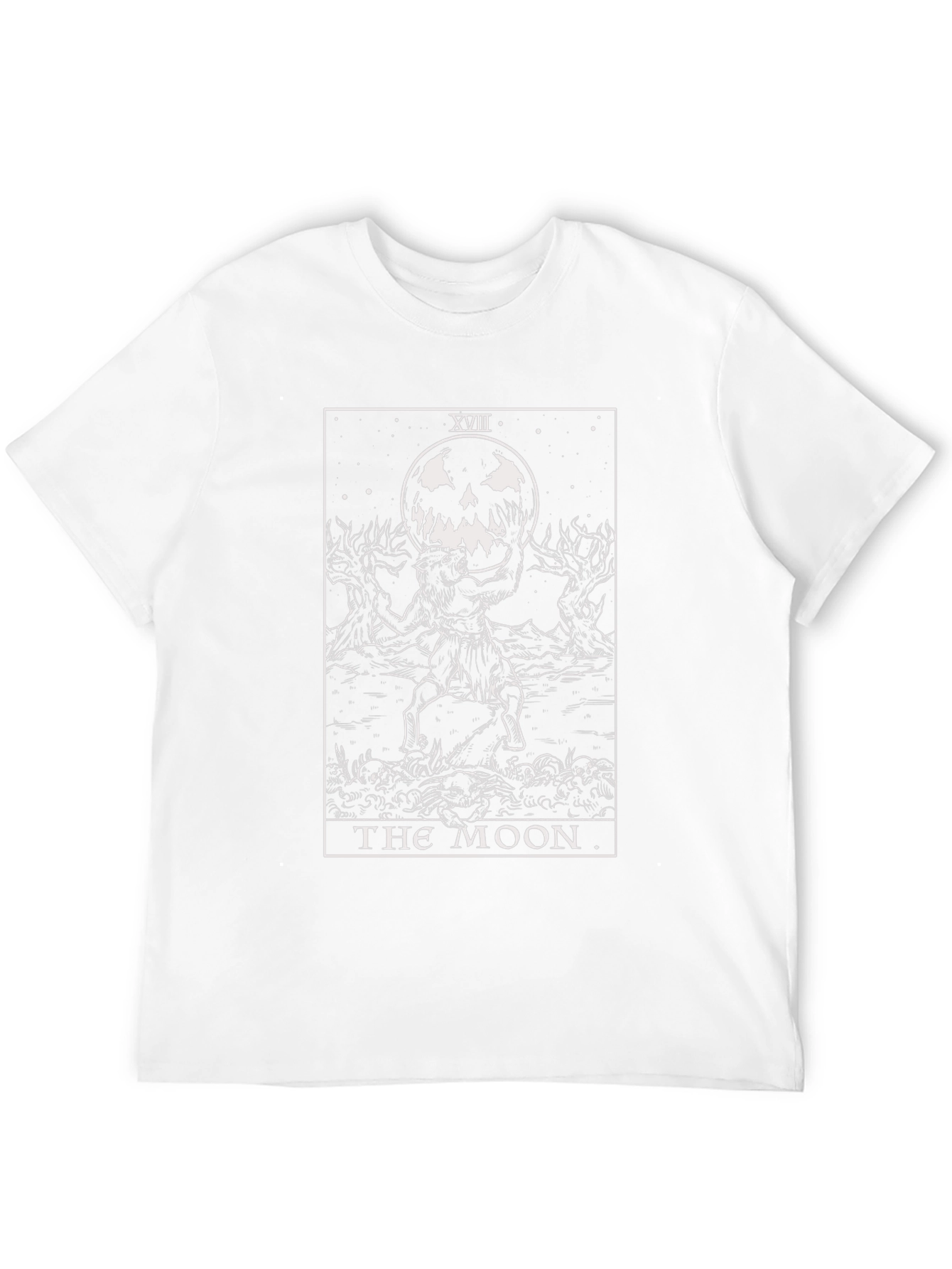 The Moon Tarot Card Black T-Shirt