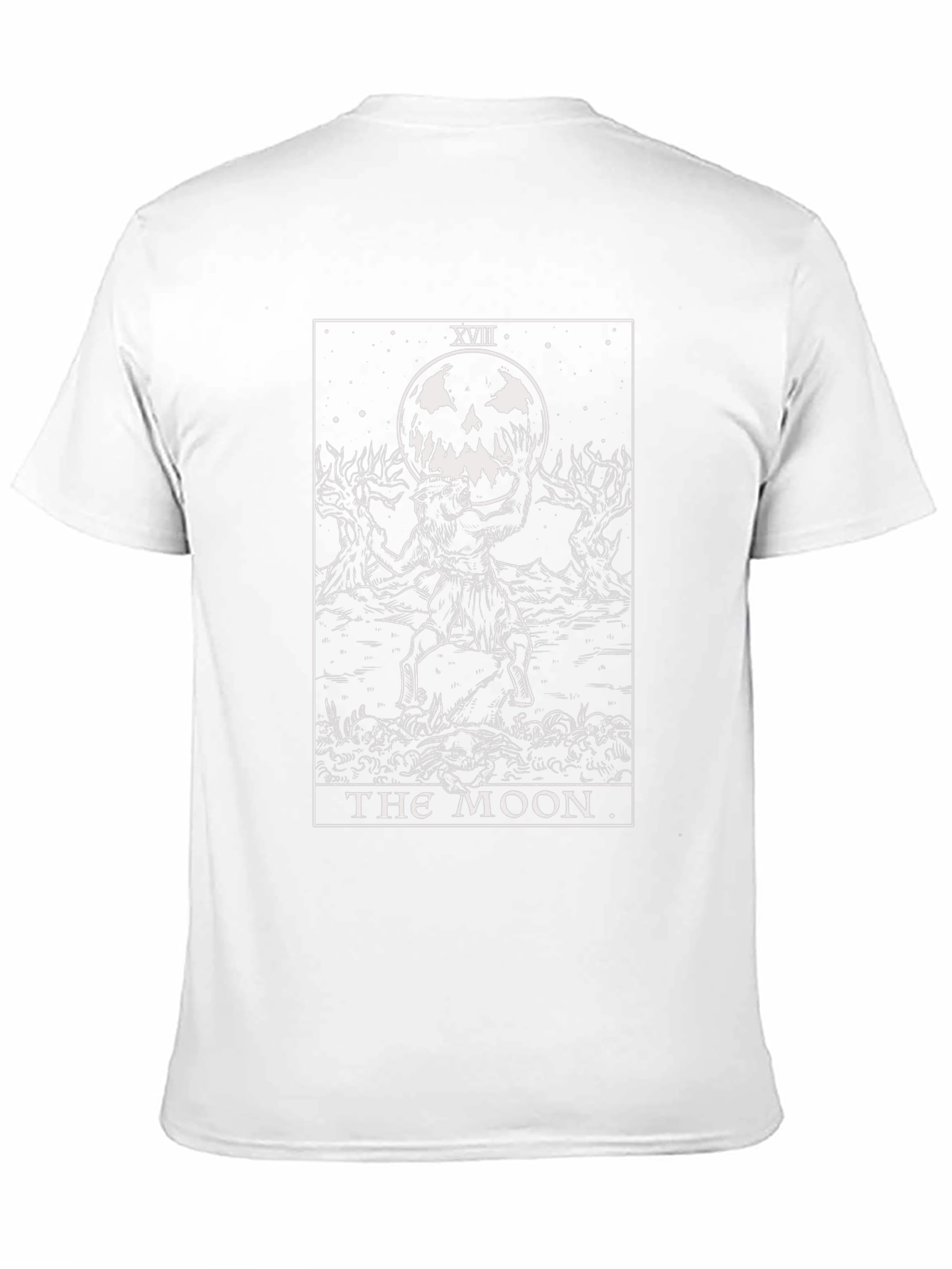 The Moon Tarot Card Black T-Shirt