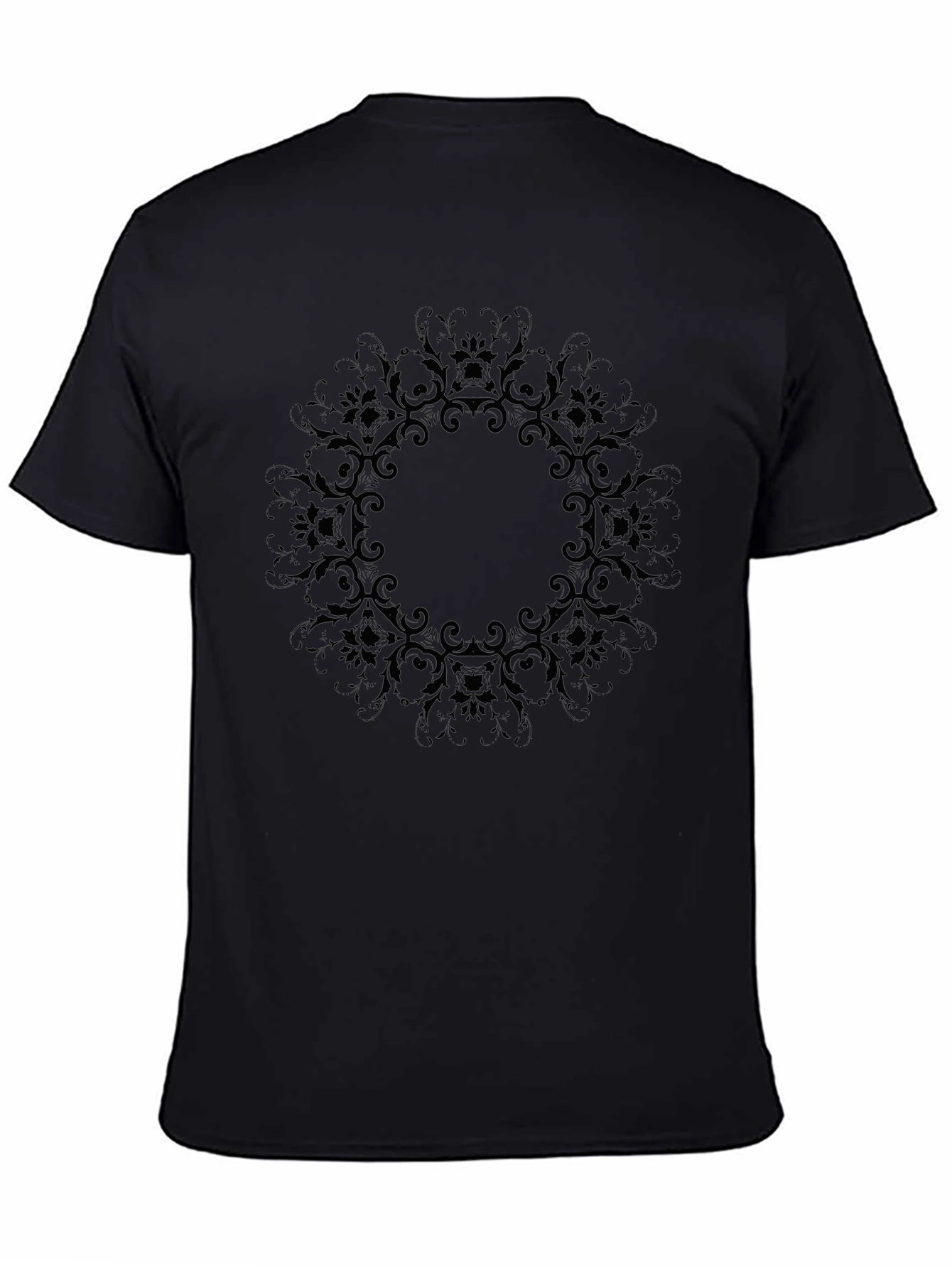 Black Floral Mandala Graphic Tee - Unisex