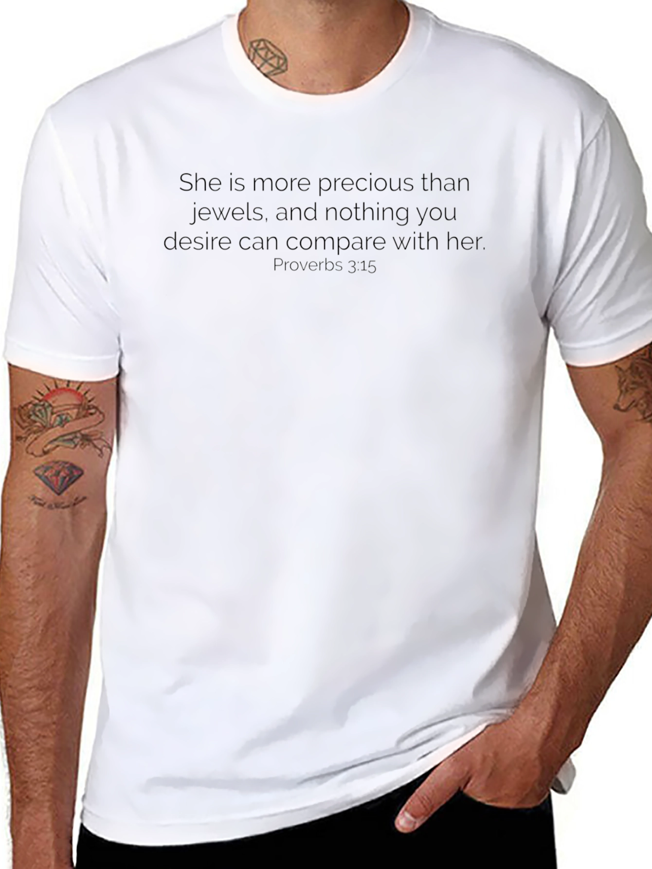 Precious Jewels Proverbs 3:15 T-Shirt | Christian Faith Graphic Tee | Bible Verse Shirt | Inspirational Gift | Free Shipping $50+