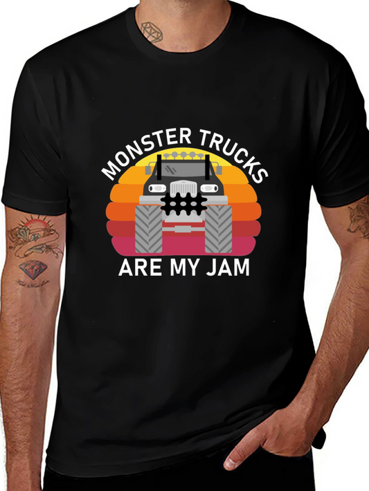 Monster Truck Jam Graphic Tee - Black Cotton T-Shirt