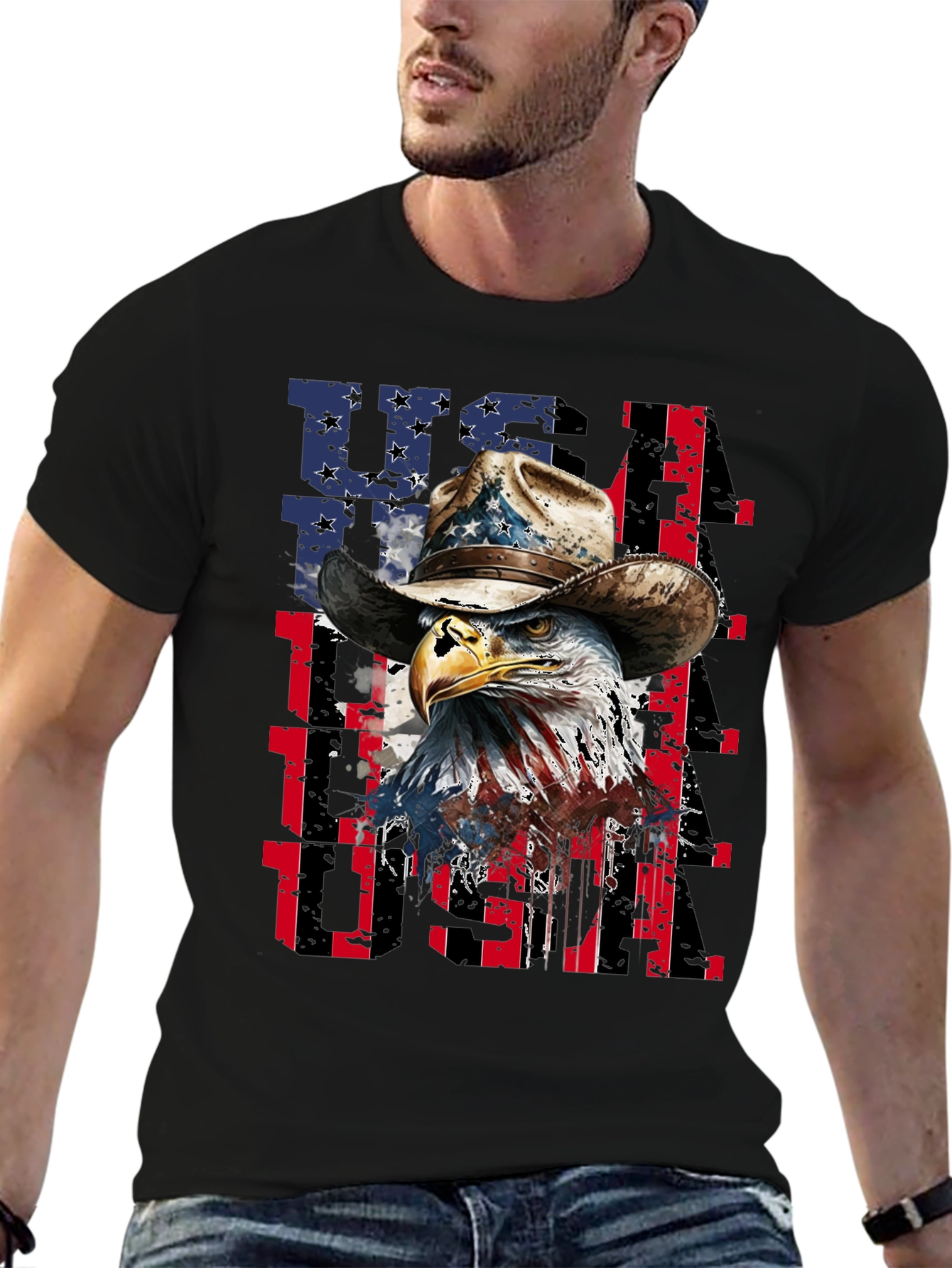 Patriotic Eagle USA Graphic Tee