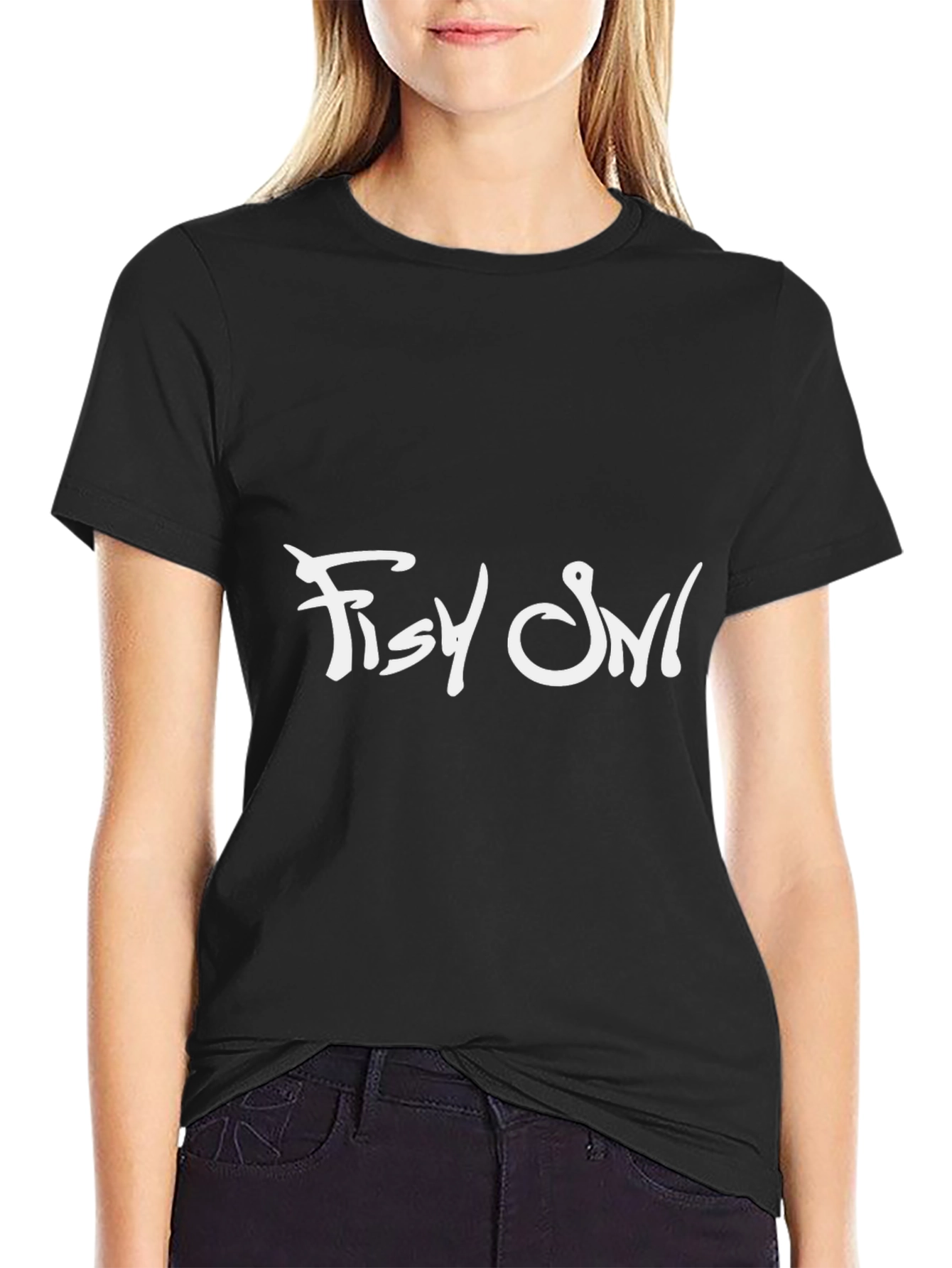Fishy On! Graphic Black T-Shirt