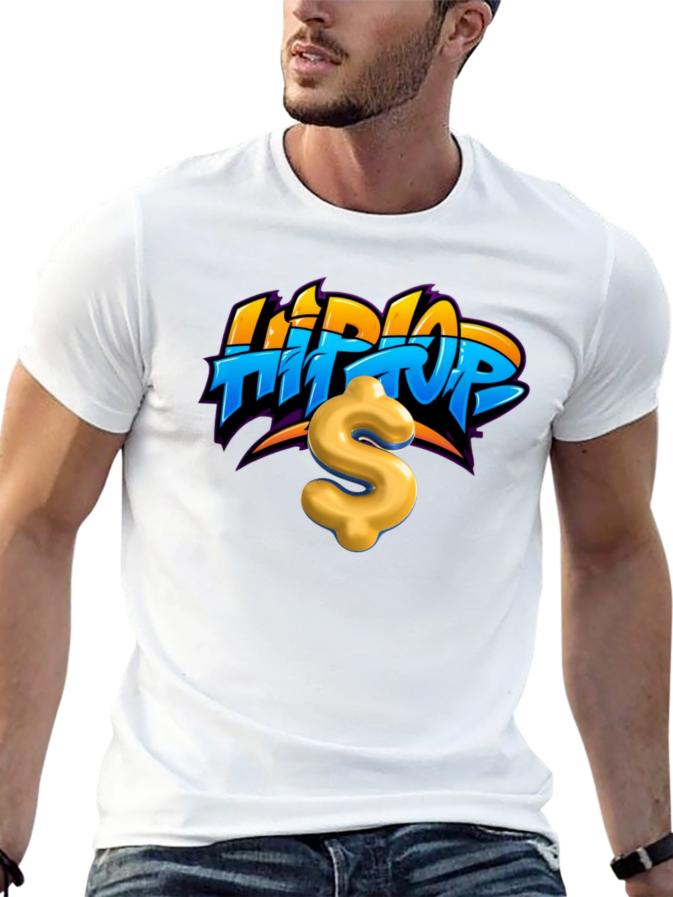 Hip Hop Dollar Sign Graphic Tee