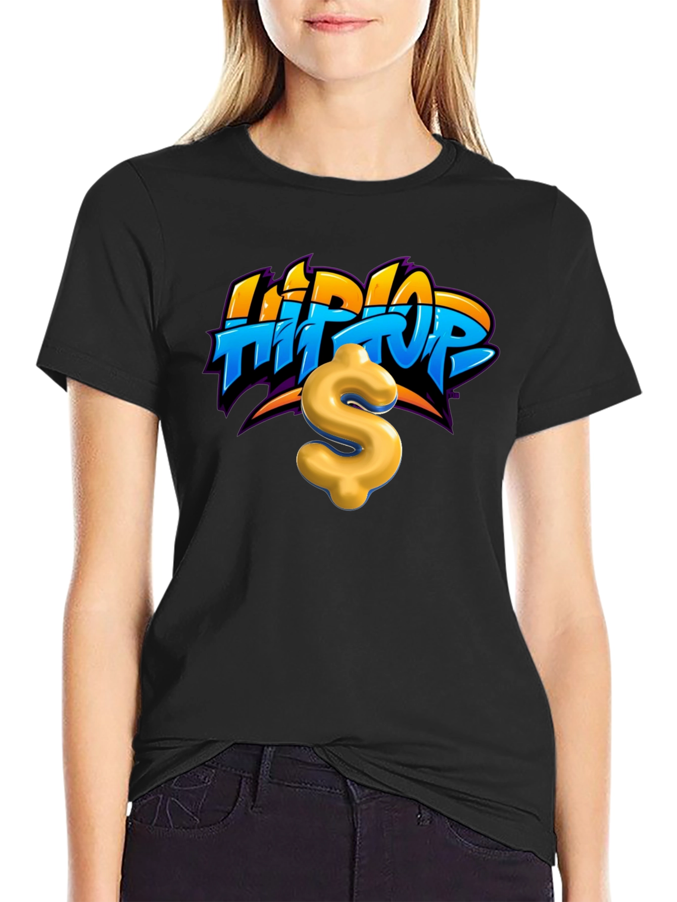 Hip Hop Dollar Sign Graphic Tee